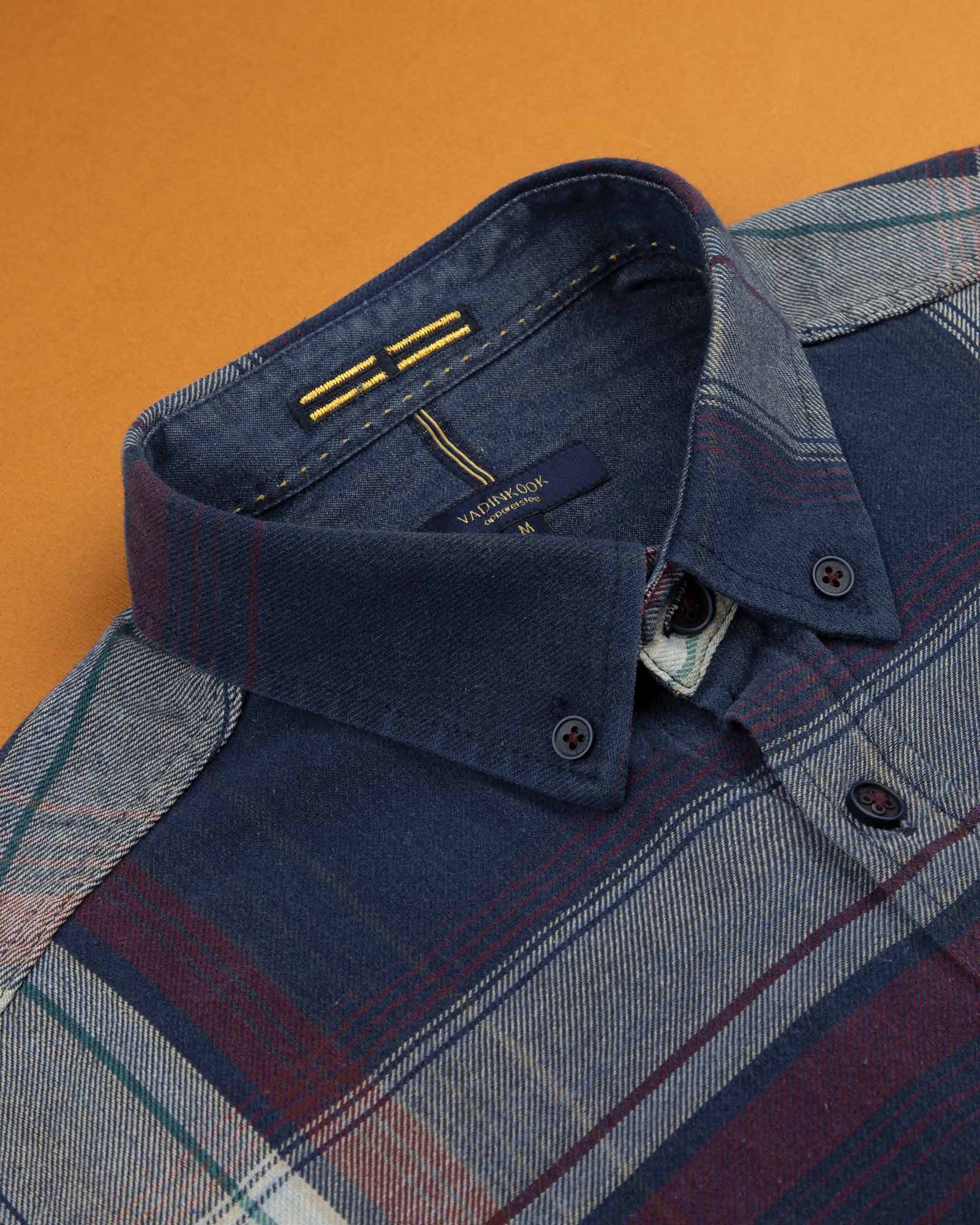 پیراهن نخی مردانه VK990- قرمز (4)