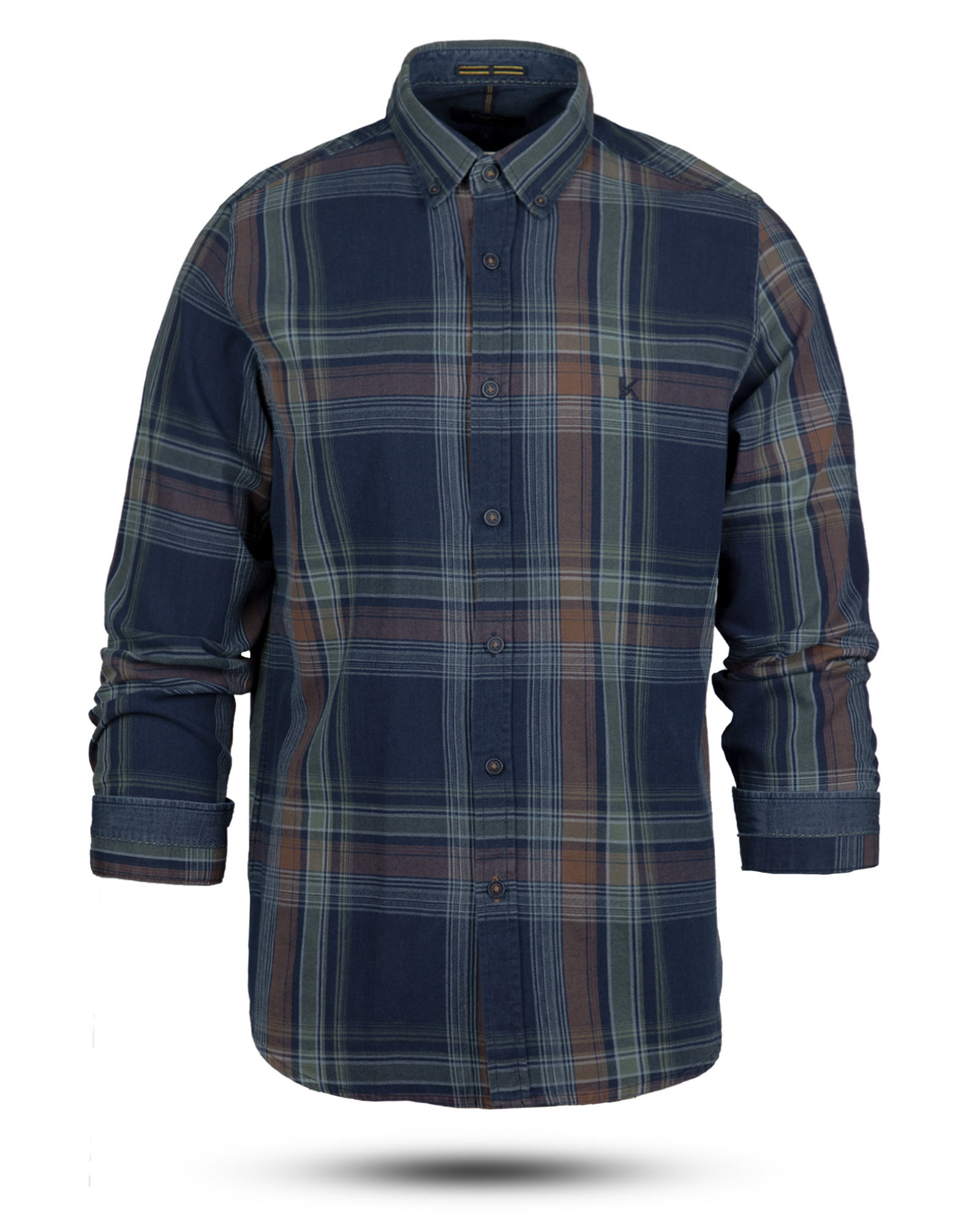 پیراهن نخی مردانه VK990- نارنجی تیره (1)