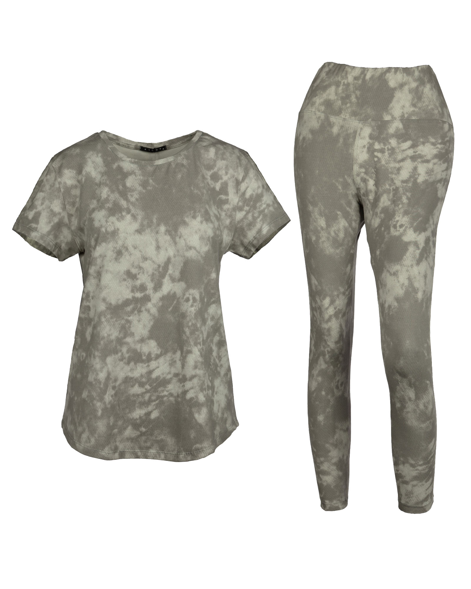 ست تیشرت و شلوار زنانه 1323+1325- زیتونی (15)