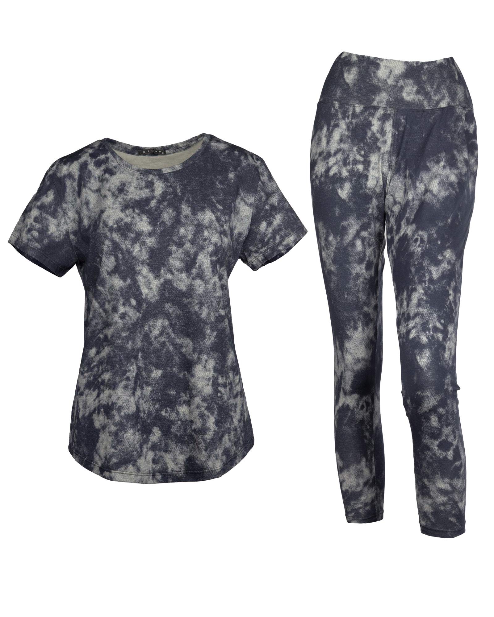 ست تیشرت و شلوار زنانه 1323+1325- سرمه ای تیره (14)