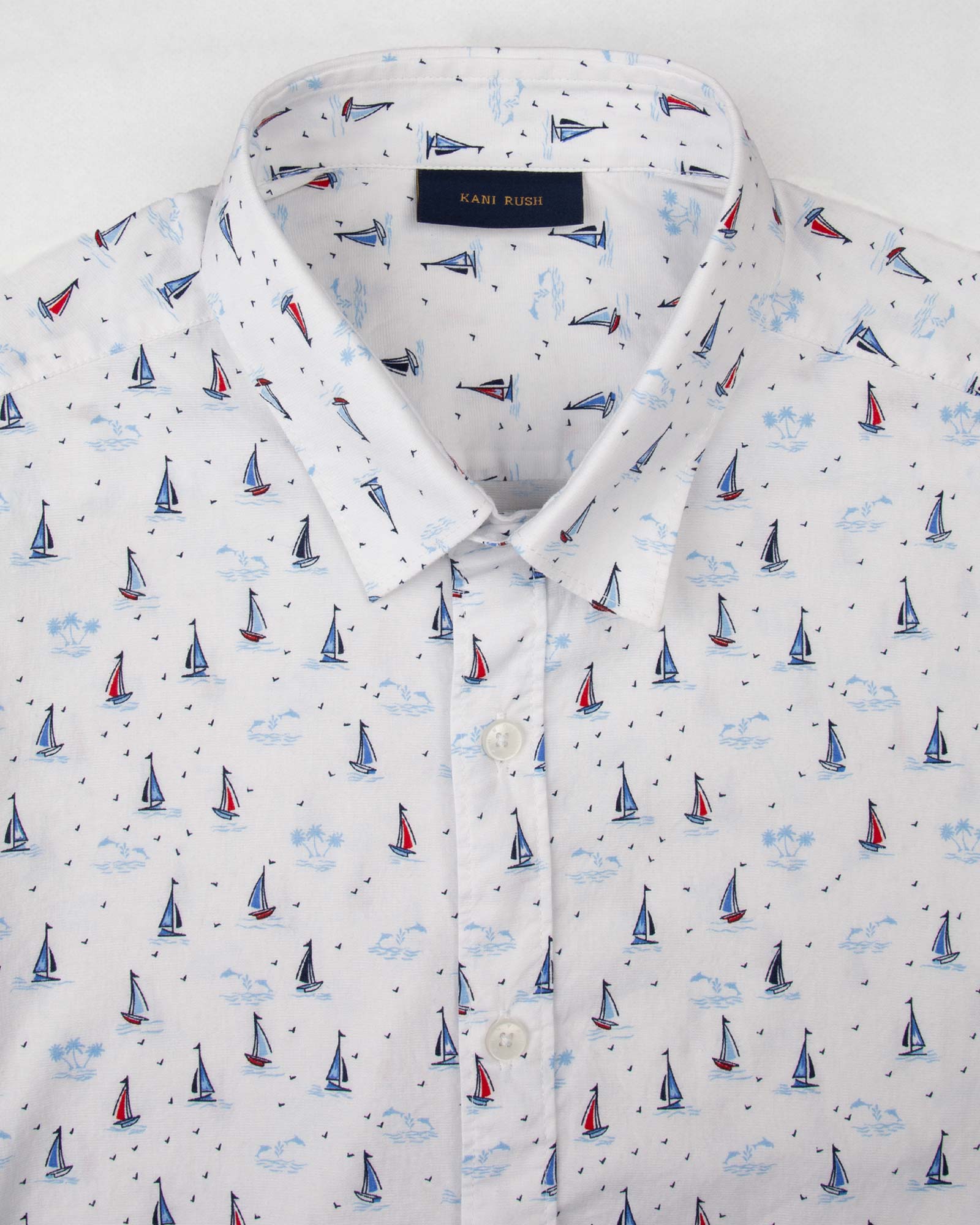 پیراهن مردانه هاوایی 4012- سفید (3)