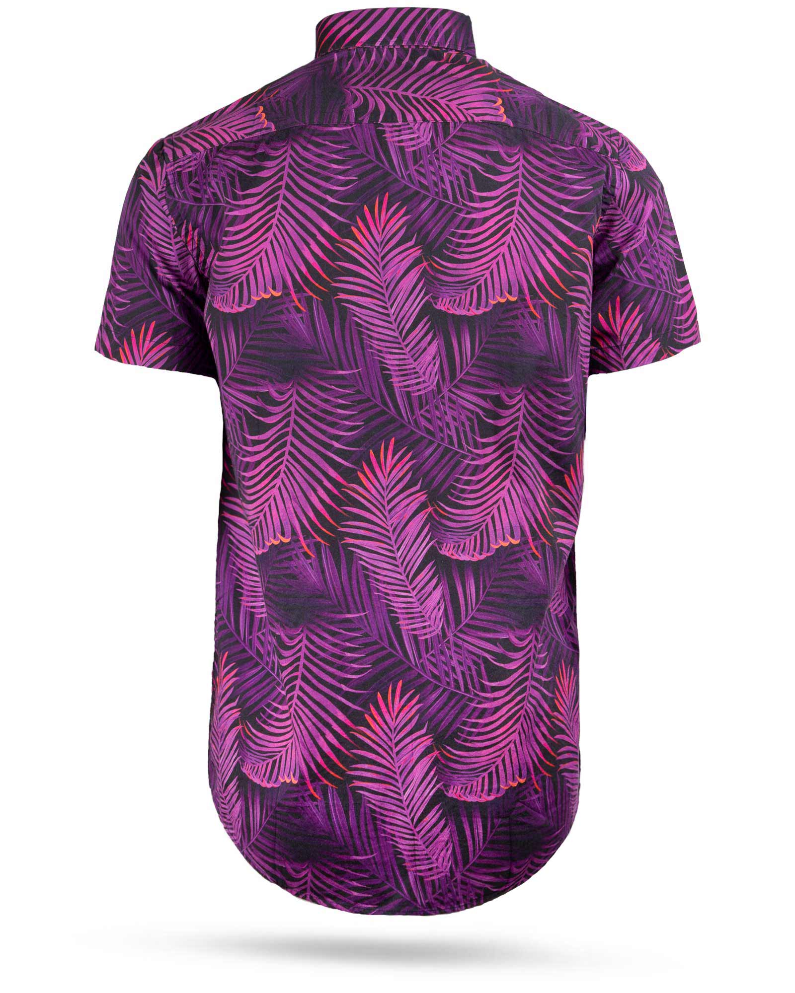 پیراهن مردانه هاوایی 4040- ارغوانی (2)