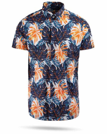 پیراهن مردانه هاوایی 4040- سرمه ای (11)