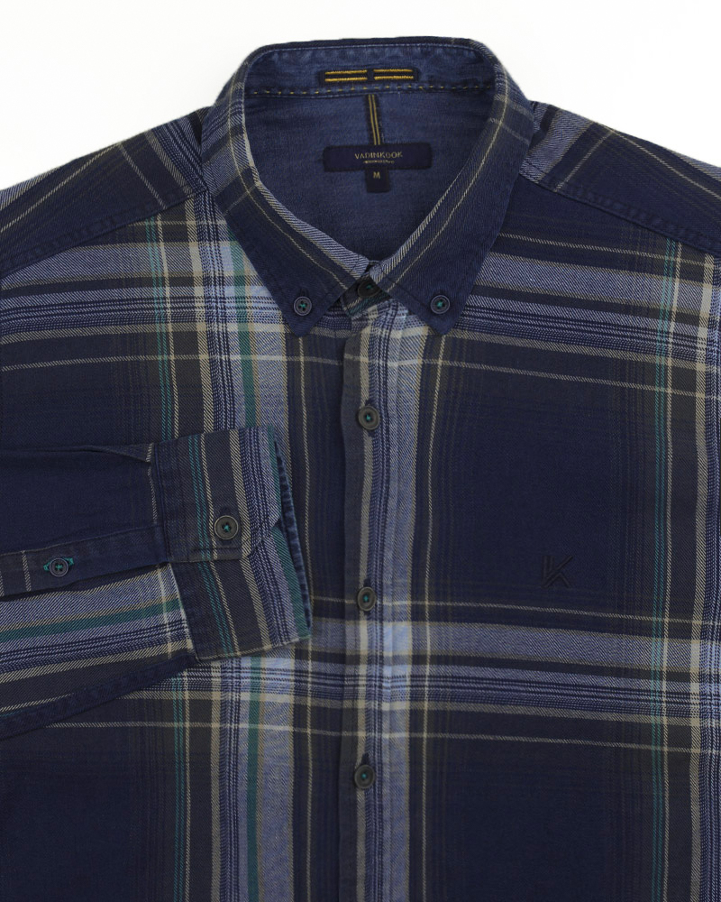 پیراهن نخی مردانه VK990- آبی آسمانی (3)