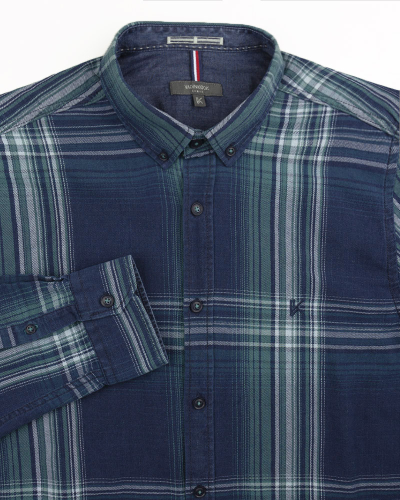 پیراهن نخی مردانه VK990- سرمه ای (3)