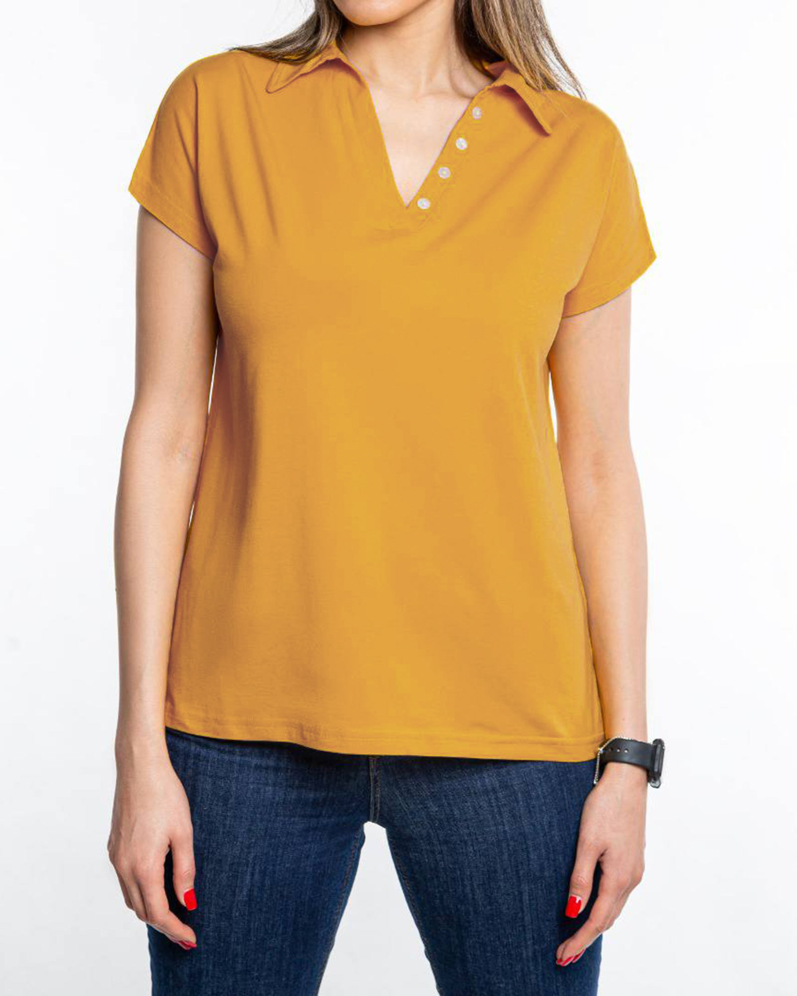 تیشرت زنانه بیسیک 1359- خردلی (3)