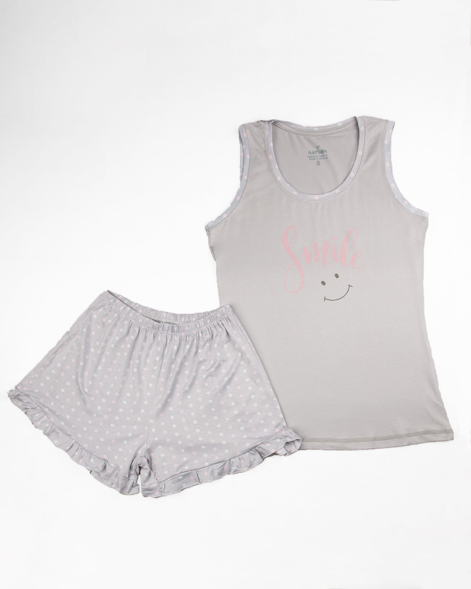 ست تاپ و شلوارک زنانه 0811- طوسی کمرنگ (7)