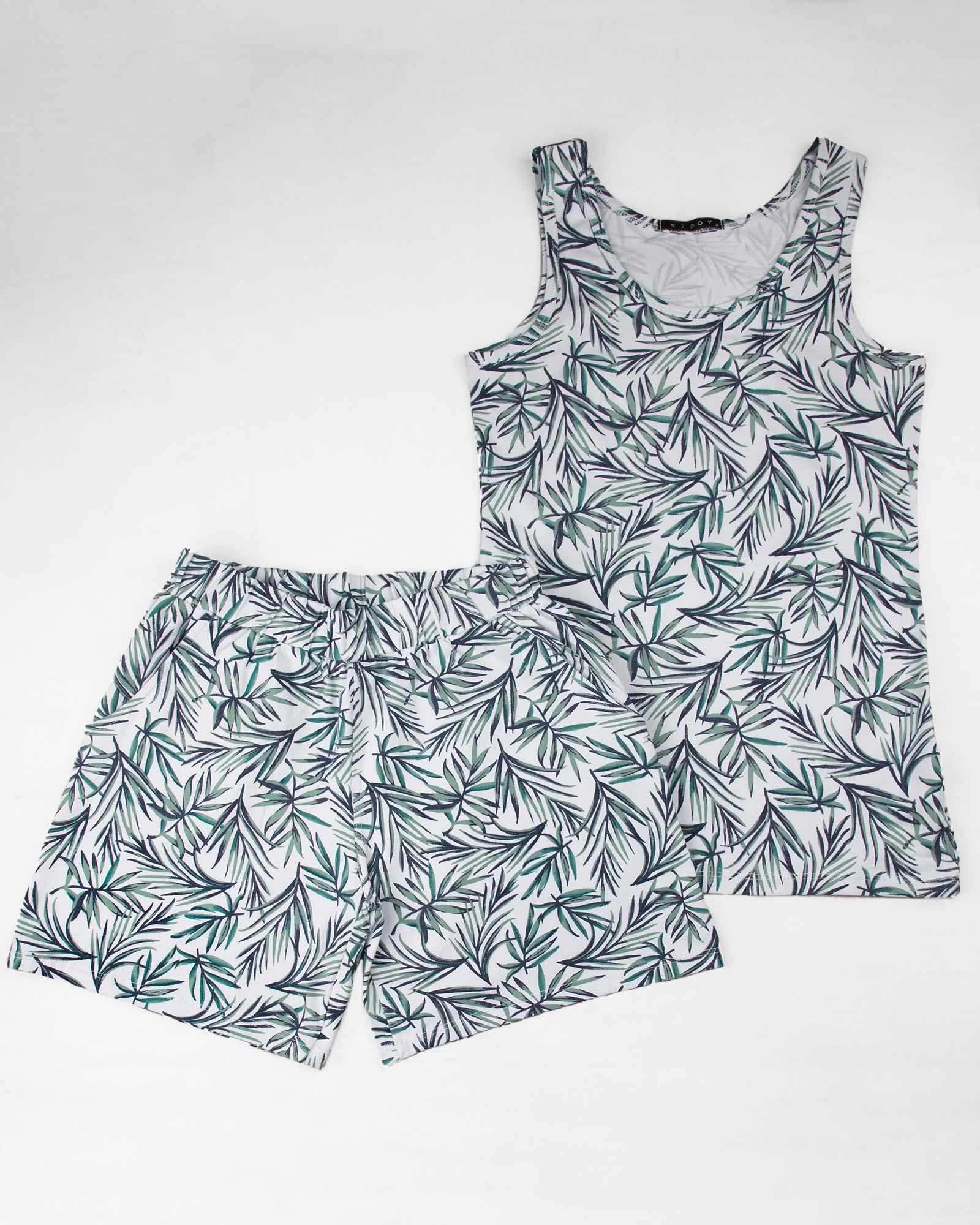 ست تاپ و شلوارک زنانه 1264+1265- سبز (4)