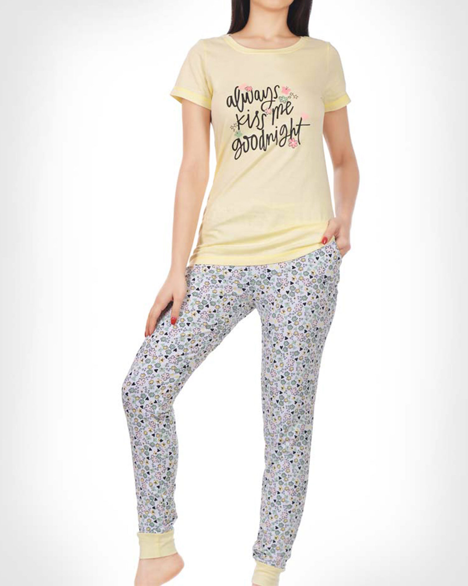 ست تیشرت و شلوار زنانه 0717- هلویی (7)