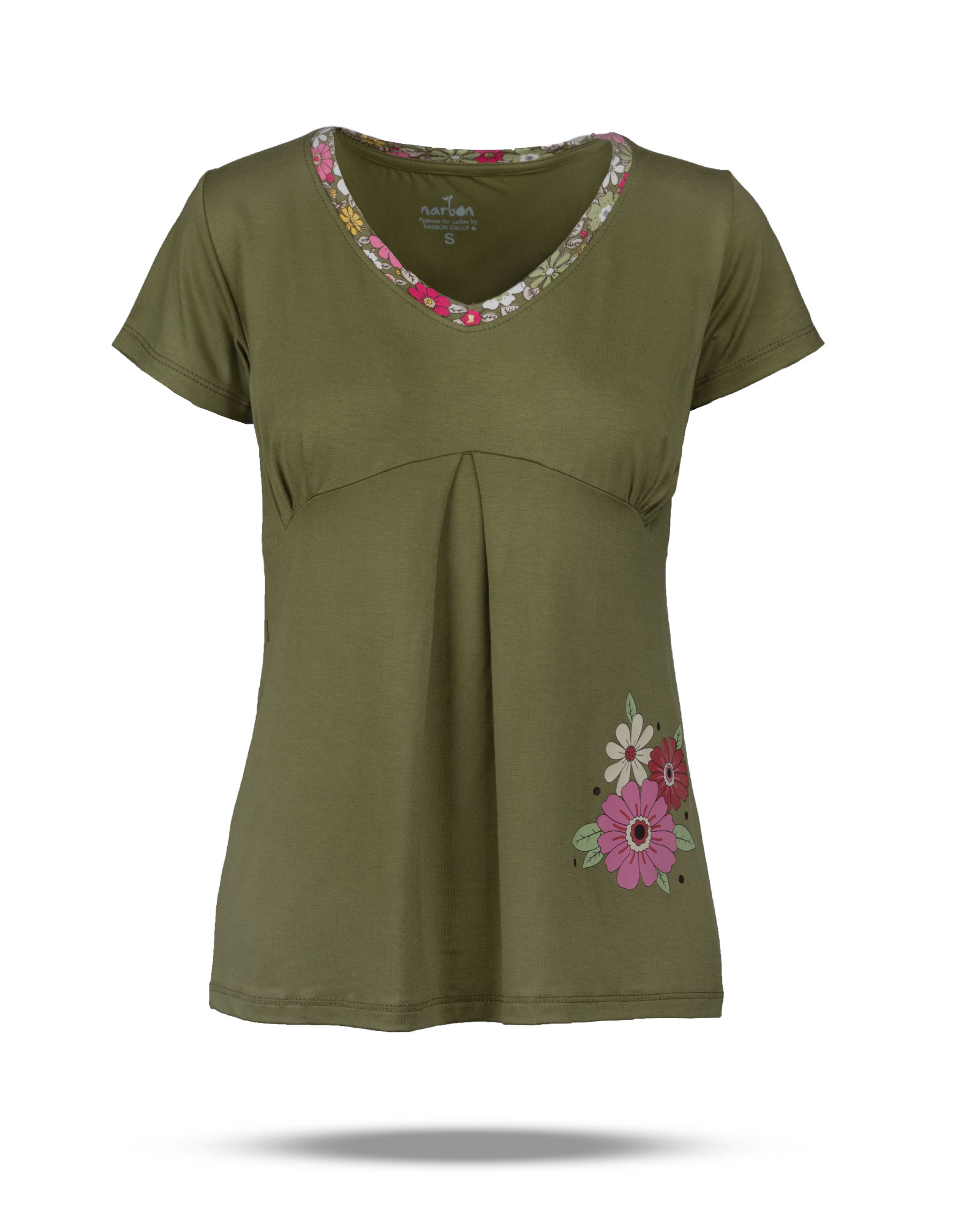 ست تیشرت و شلوار زنانه 0825- زیتونی (4)