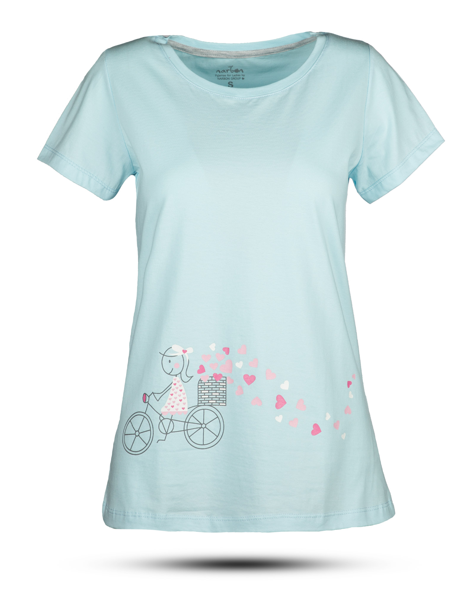 ست تیشرت و شلوار زنانه 0857- آبی آسمانی (1)