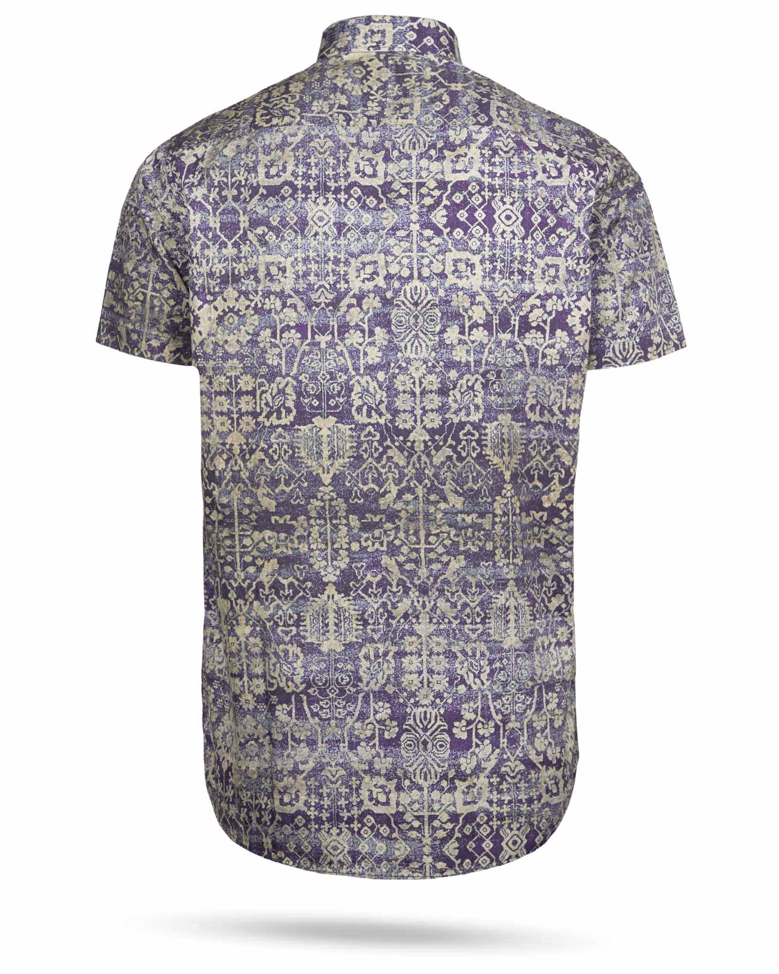 پیراهن مردانه هاوایی 4020- بنفش (2)