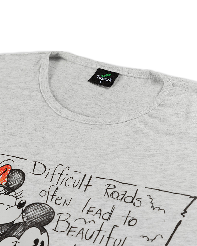 تیشرت طرح دار زنانه 152801- خاکستری محو (4)