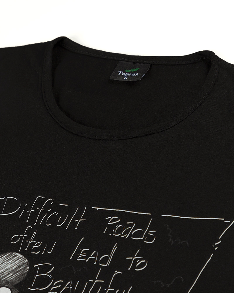 تیشرت طرح دار زنانه 152801-مشکی (5)