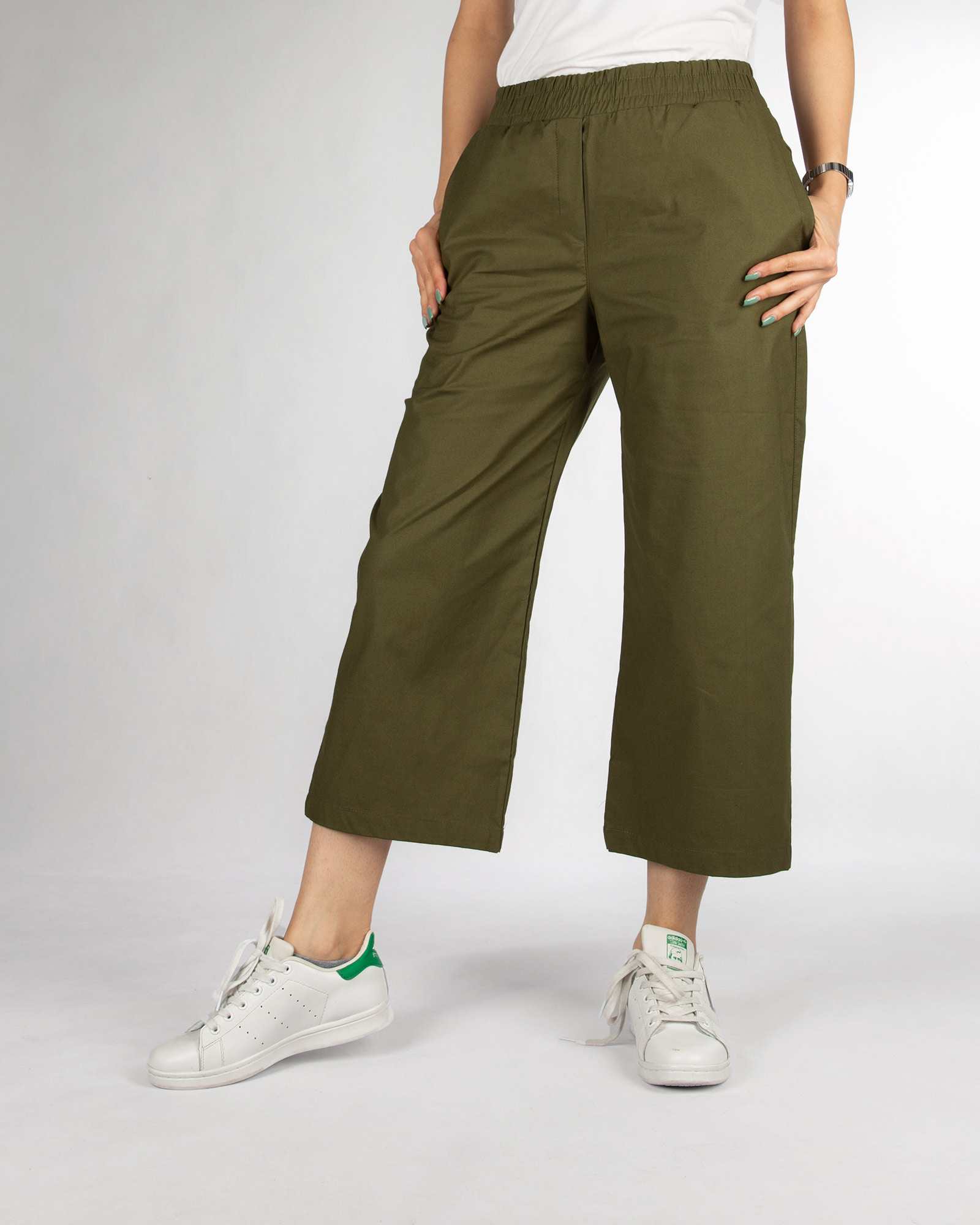 شلوار بگ زنانه 1354 - زیتونى