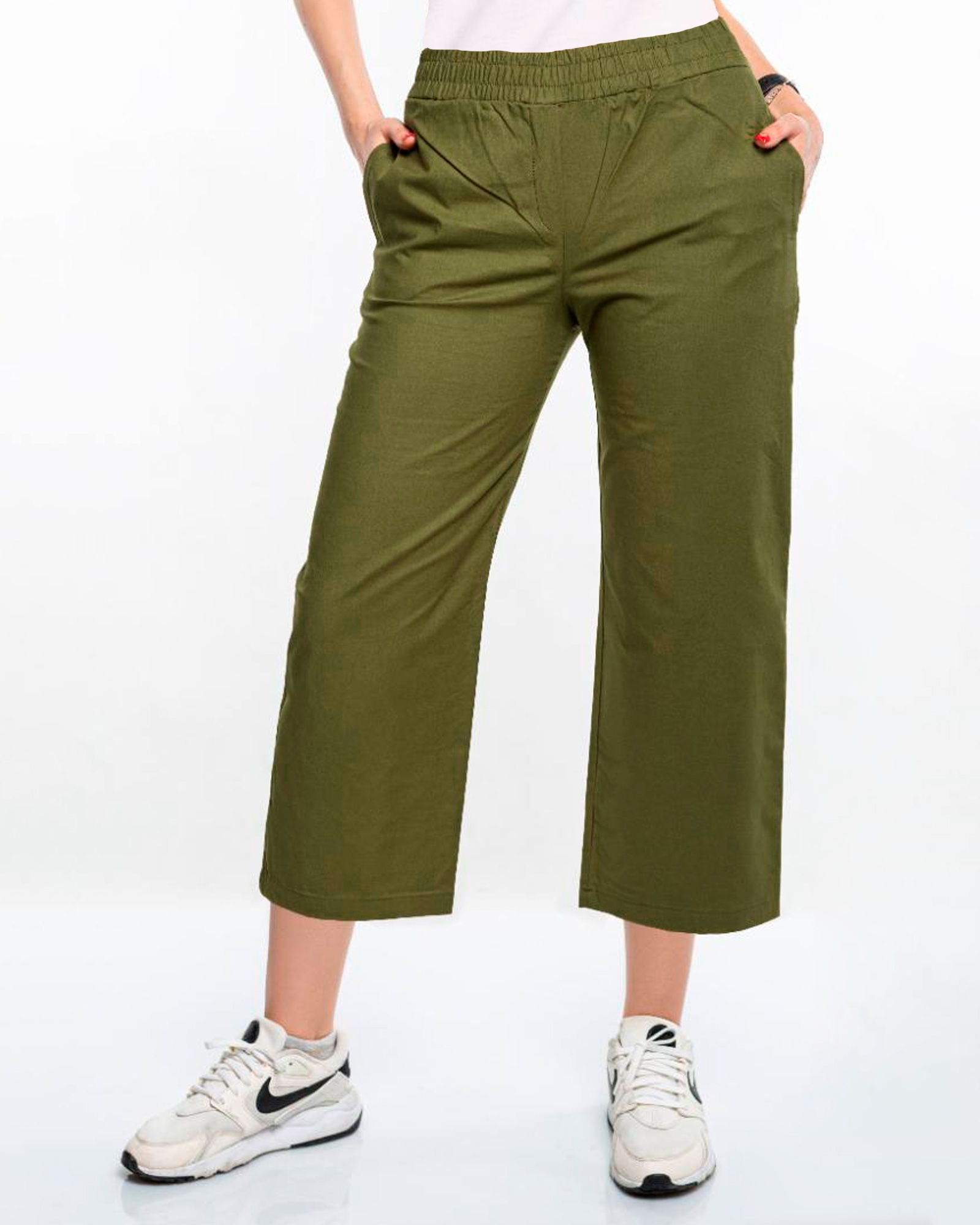 شلوار بگ زنانه 1354 - سبز تیره