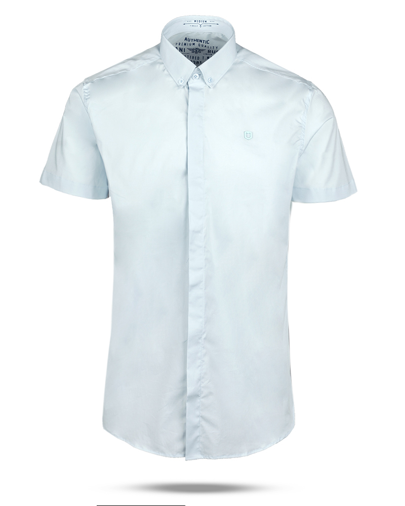 پیراهن مردانه آستین کوتاه 4032 - آبی یخی