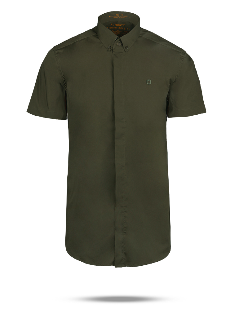 پیراهن مردانه آستین کوتاه 4032 - یشمی