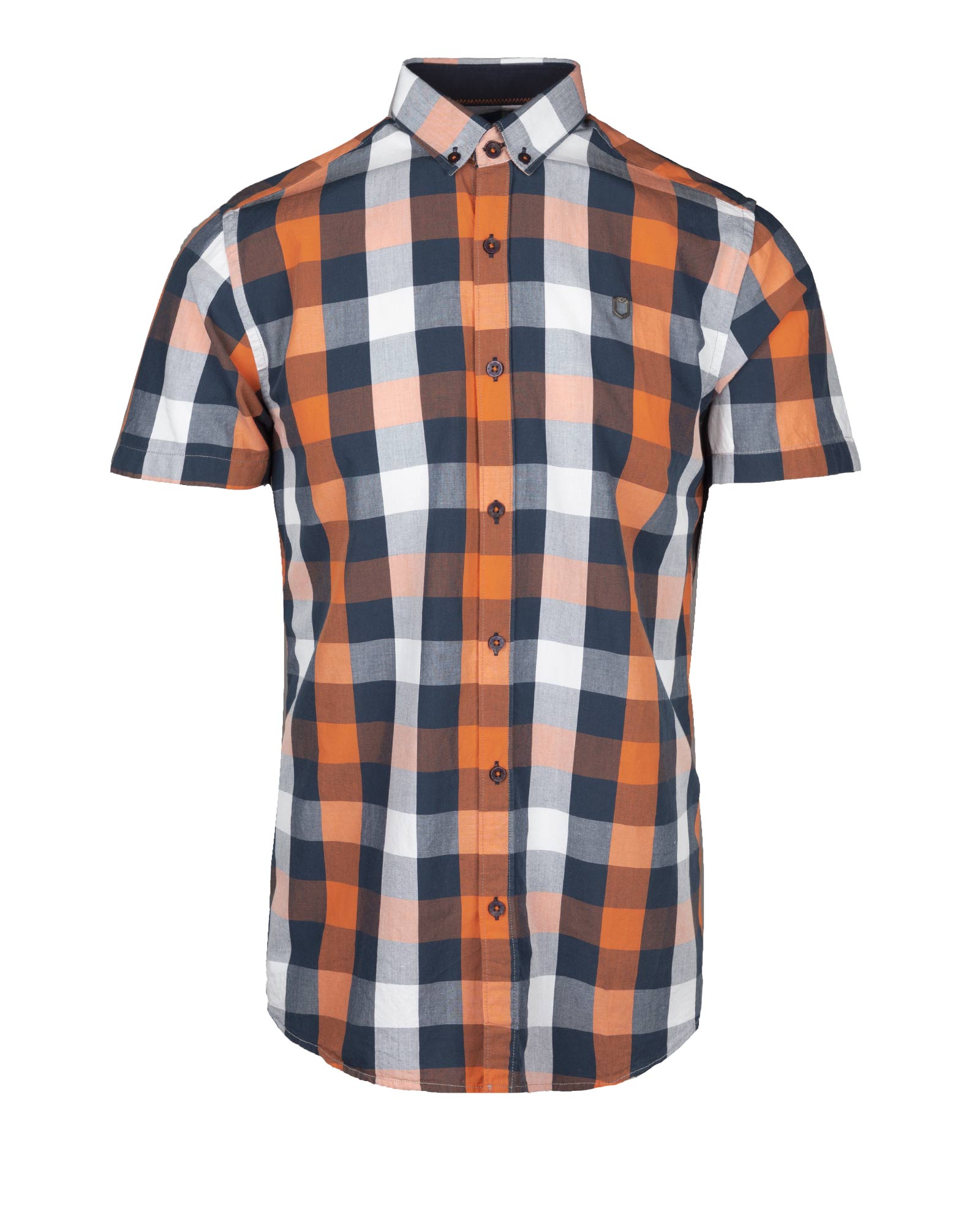 پیراهن مردانه آستین کوتاه 4027 - نارنجی تیره