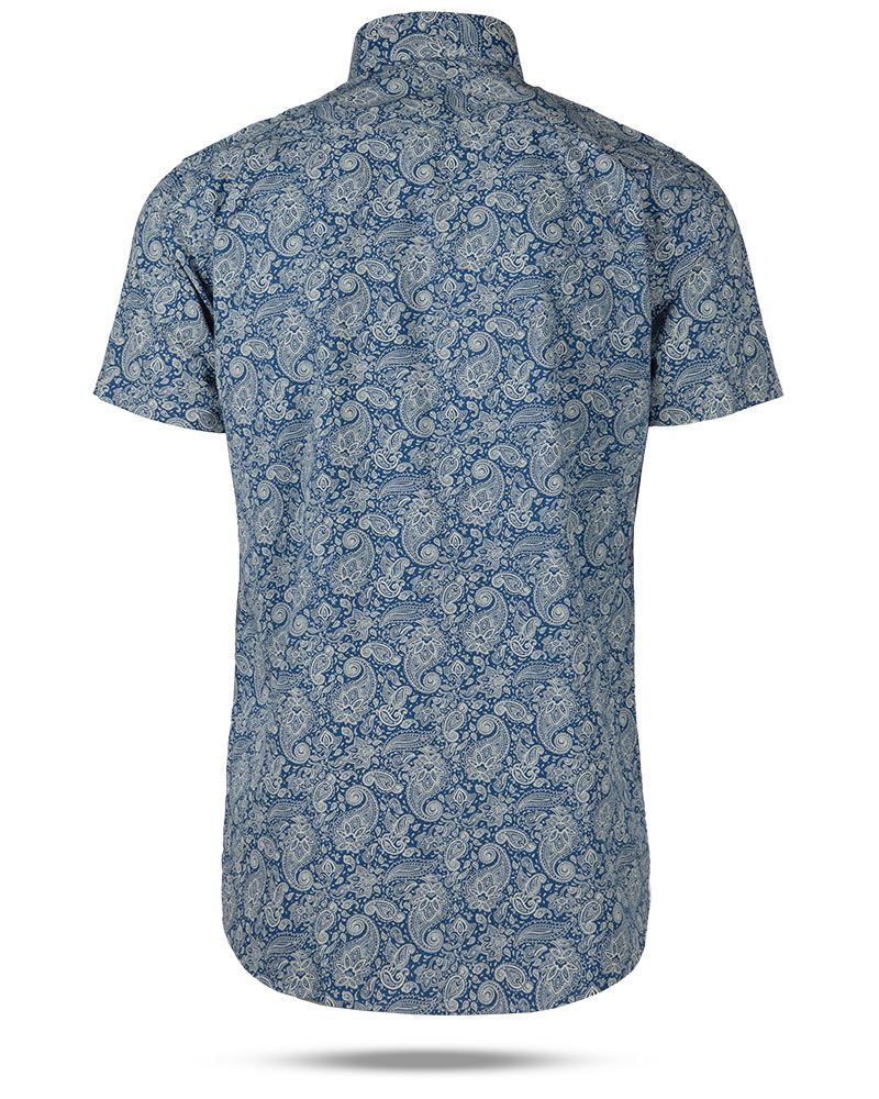 پیراهن هاوایی مردانه 4029- سرمه ای-5