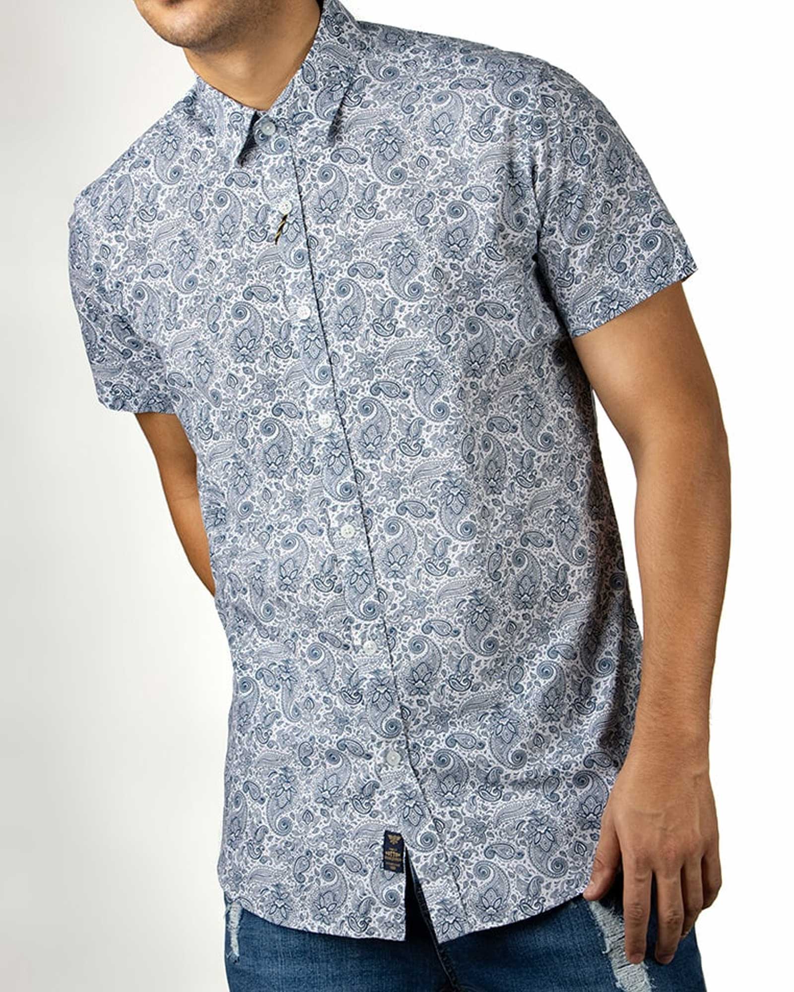 پیراهن هاوایی مردانه 4029 - سفید