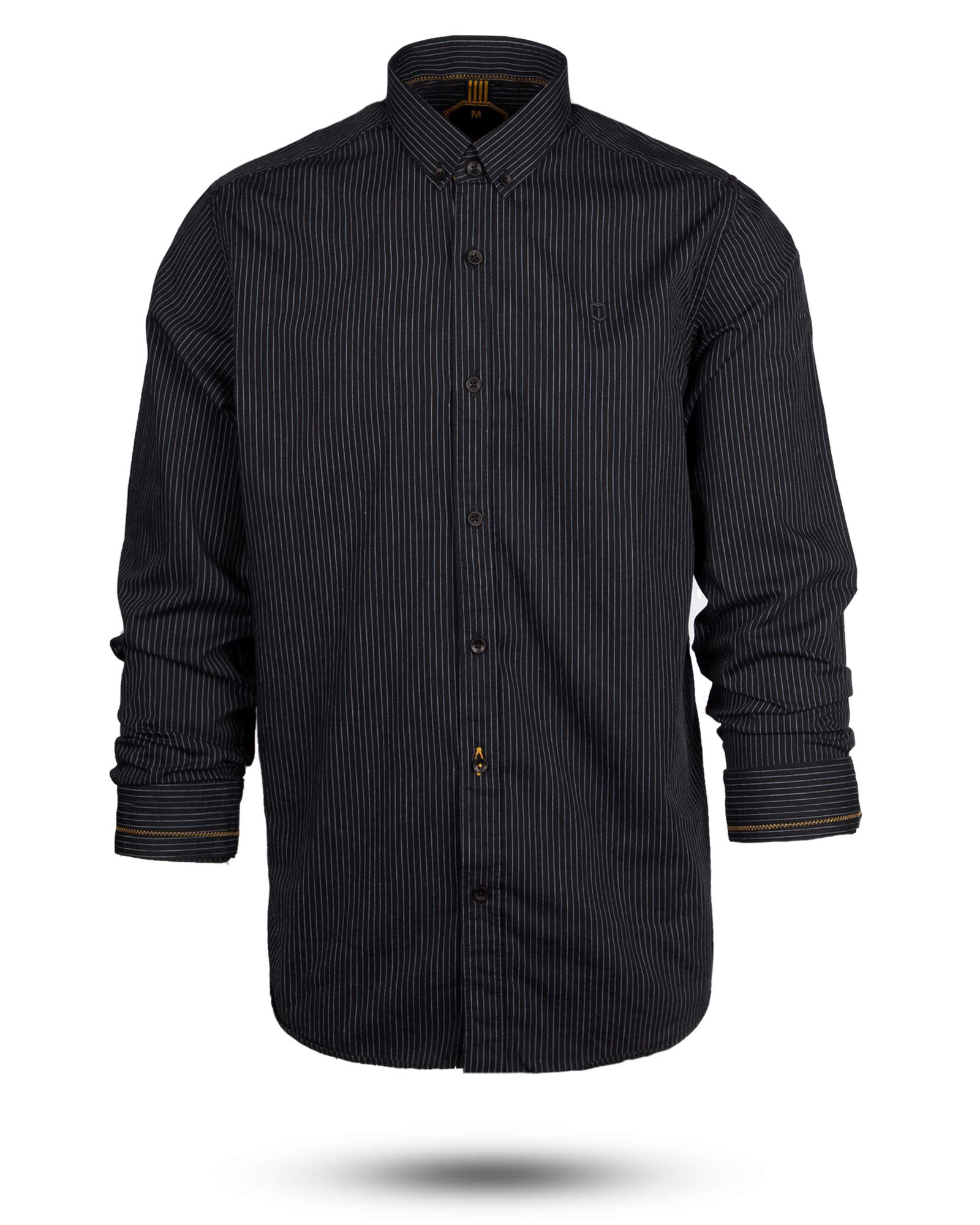 پیراهن راه راه مردانه 4409- مشکی (1)