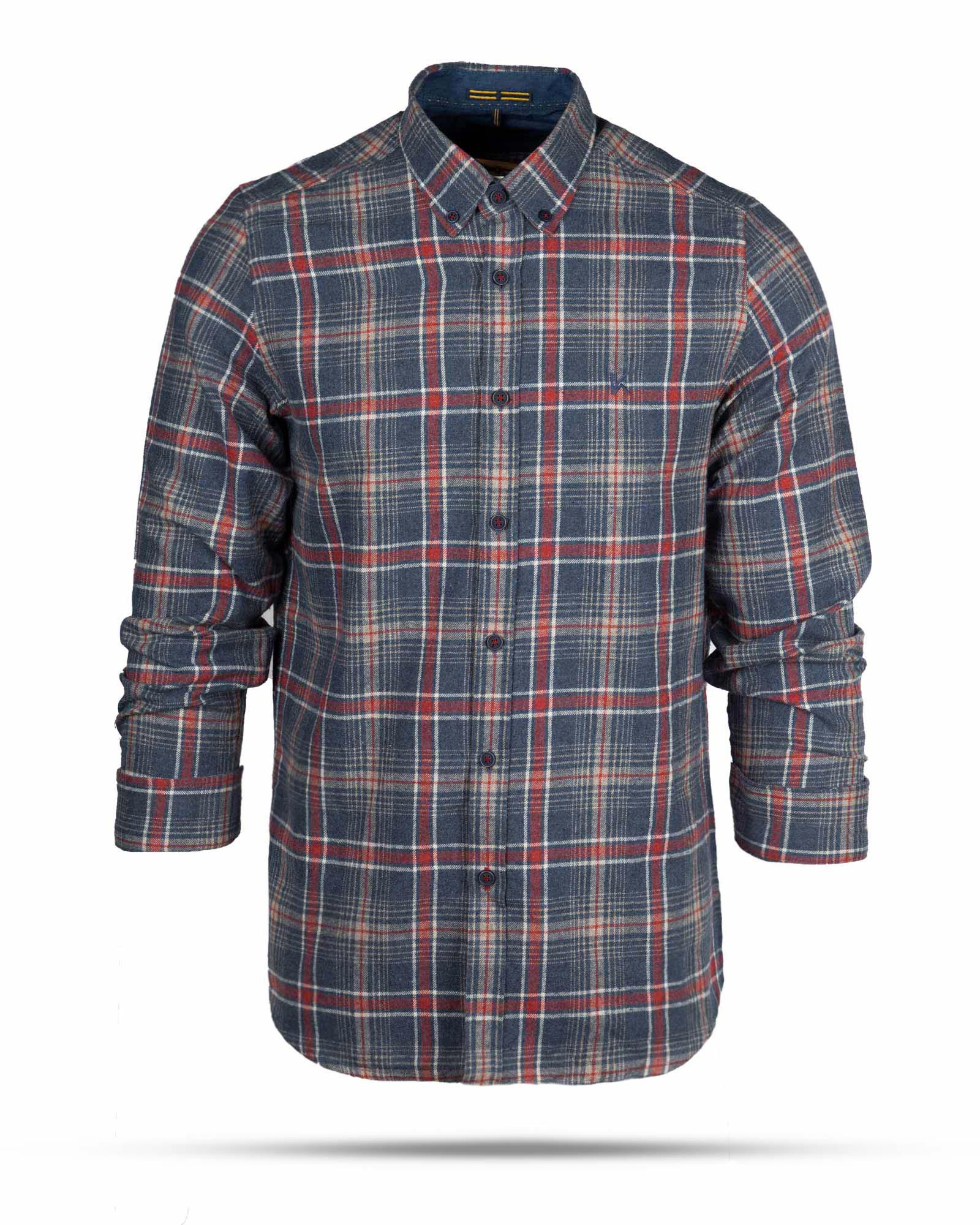 پیراهن پشمی مردانه VK9911- آبی بنفش (1)