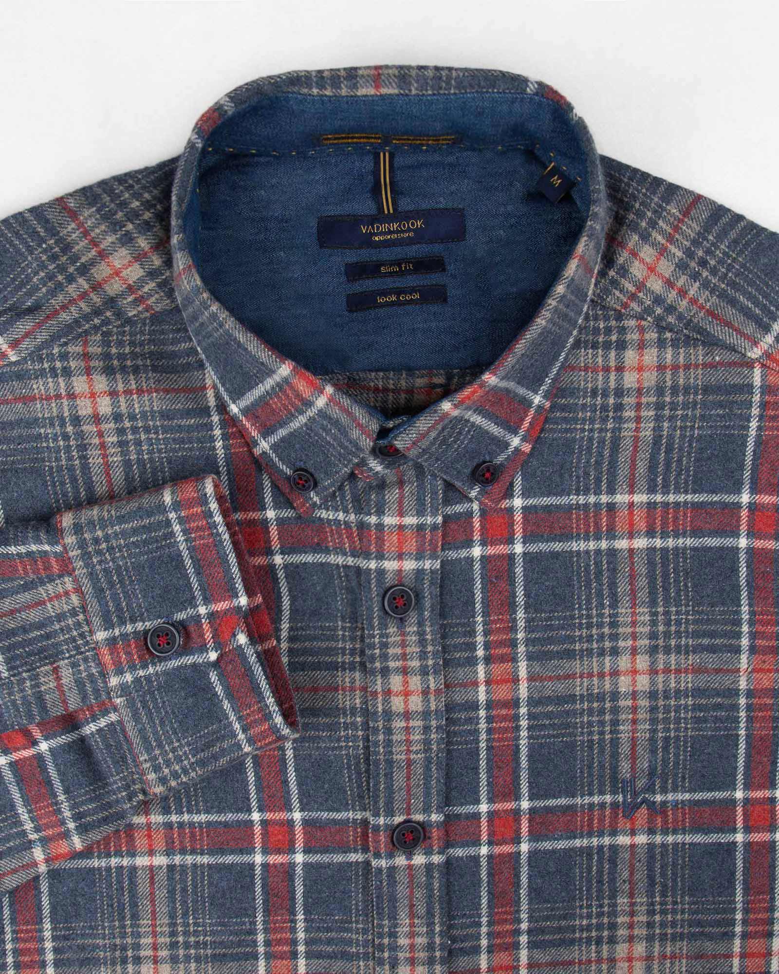 پیراهن پشمی مردانه VK9911- آبی بنفش (7)