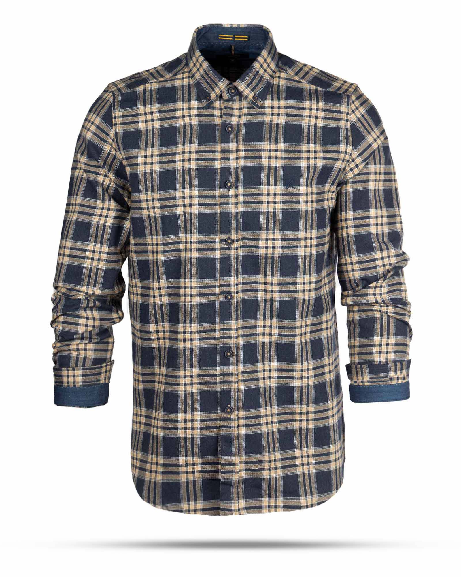 پیراهن پشمی مردانه VK9911- سرمه ای تیره (1)