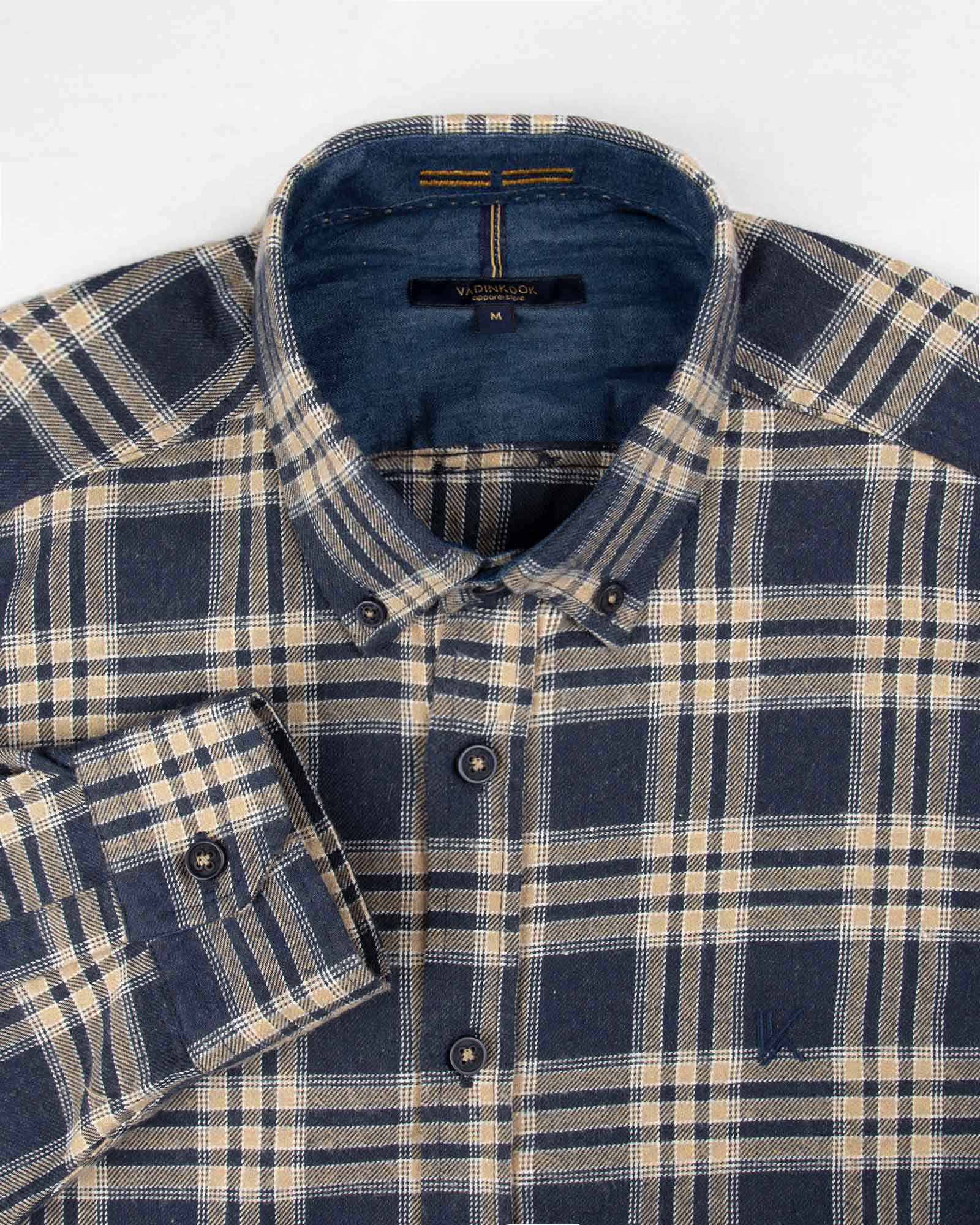 پیراهن پشمی مردانه VK9911- سرمه ای تیره (4)