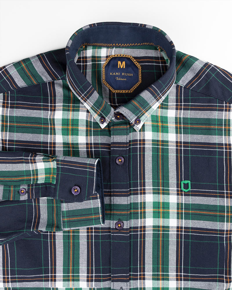 پیراهن چهارخانه مردانه 4415- سبز (3)