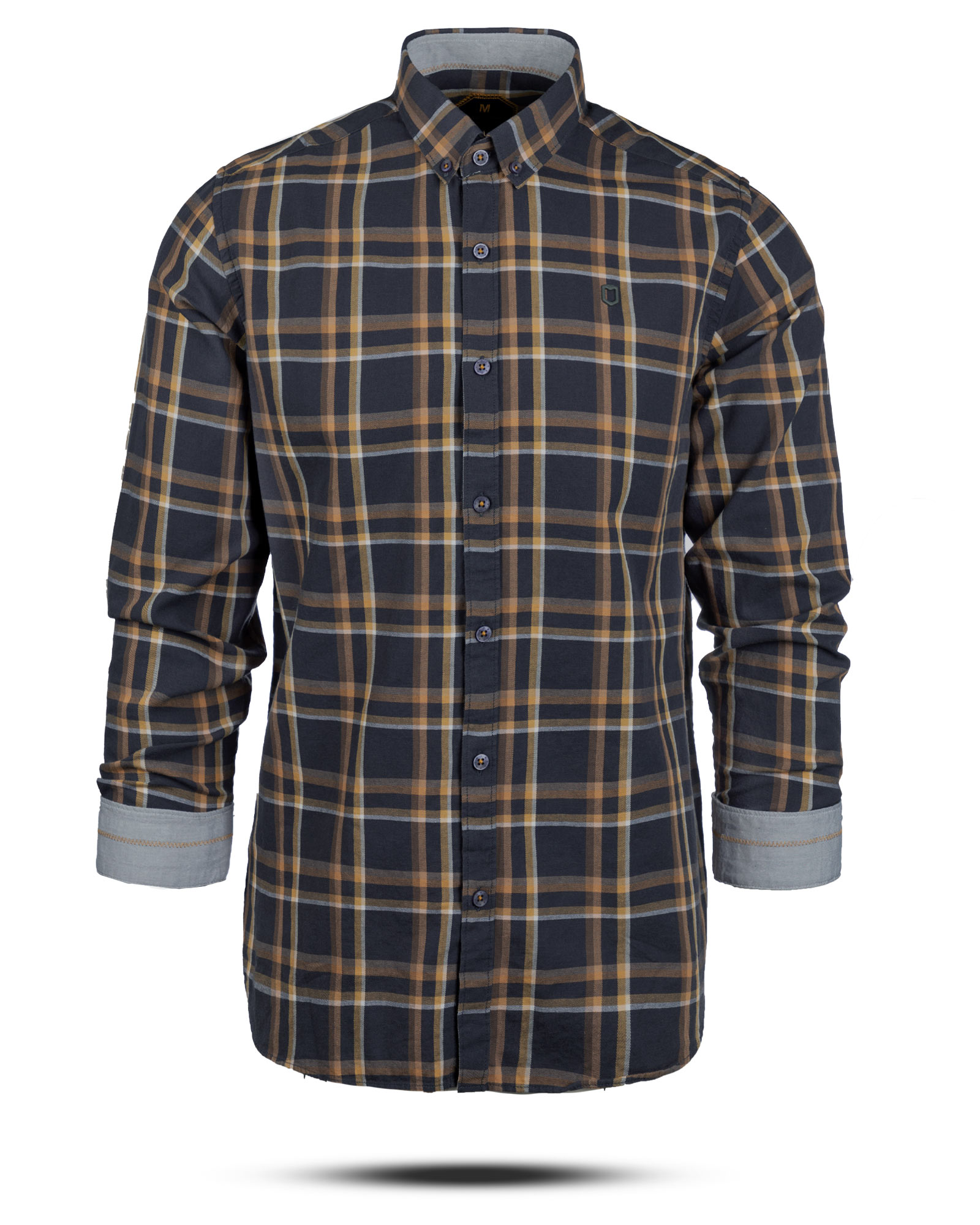 پیراهن چهارخانه مردانه 4416- دودی (3)