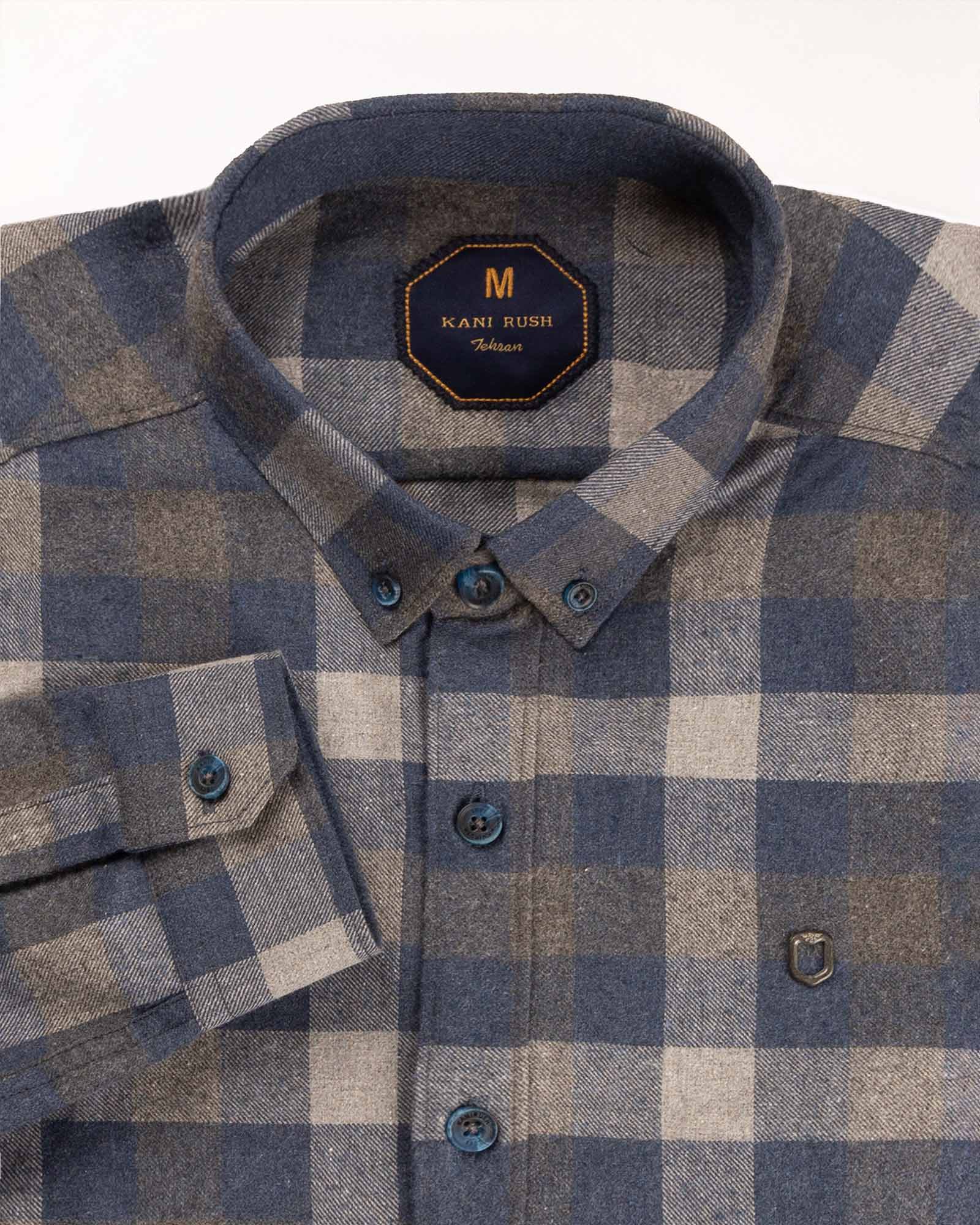 پیراهن مردانه پشمی 4429 - سرمه‌ای