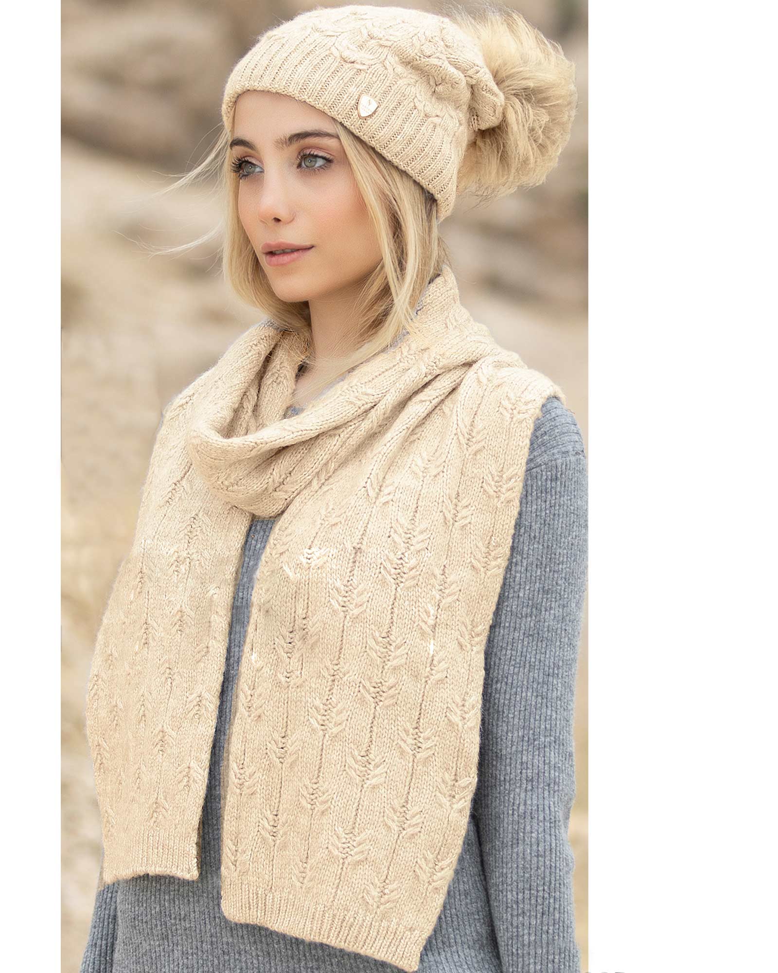 ست شال و کلاه 20065 - شیرى