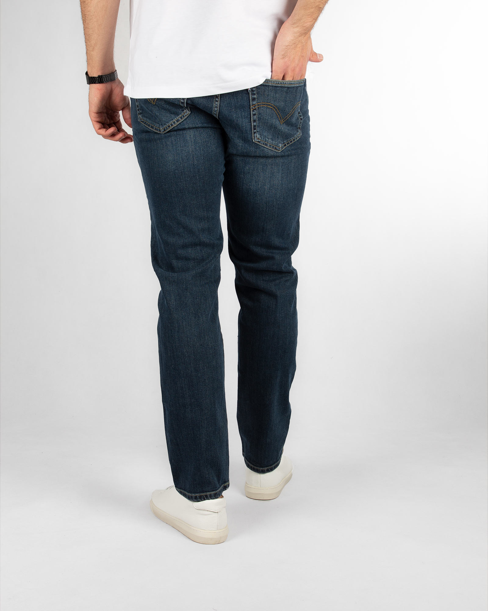 شلوار جین مردانه 1201548- آبی کاربنی (3)