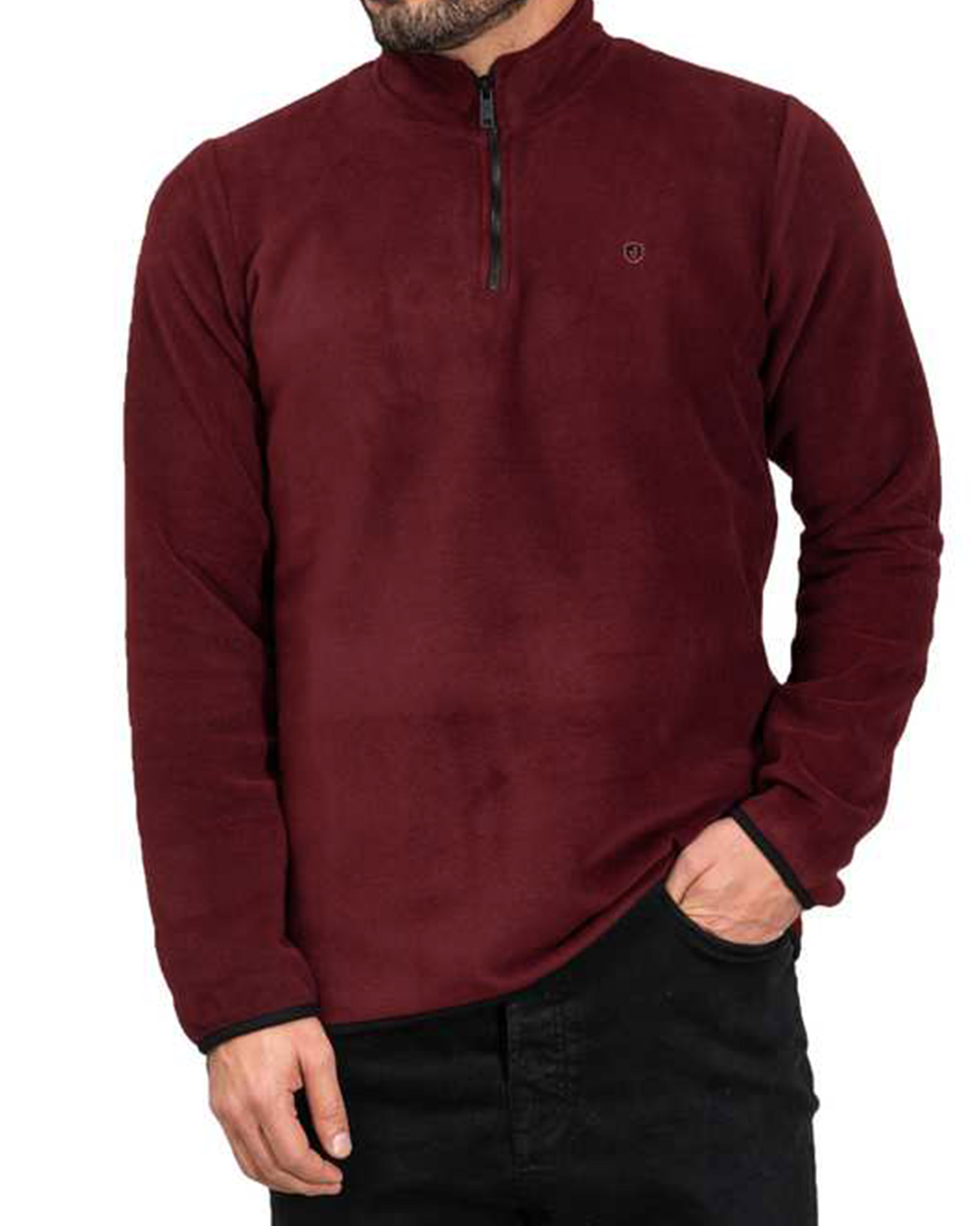 سویشرت پشمی مردانه 0175 - عنابی