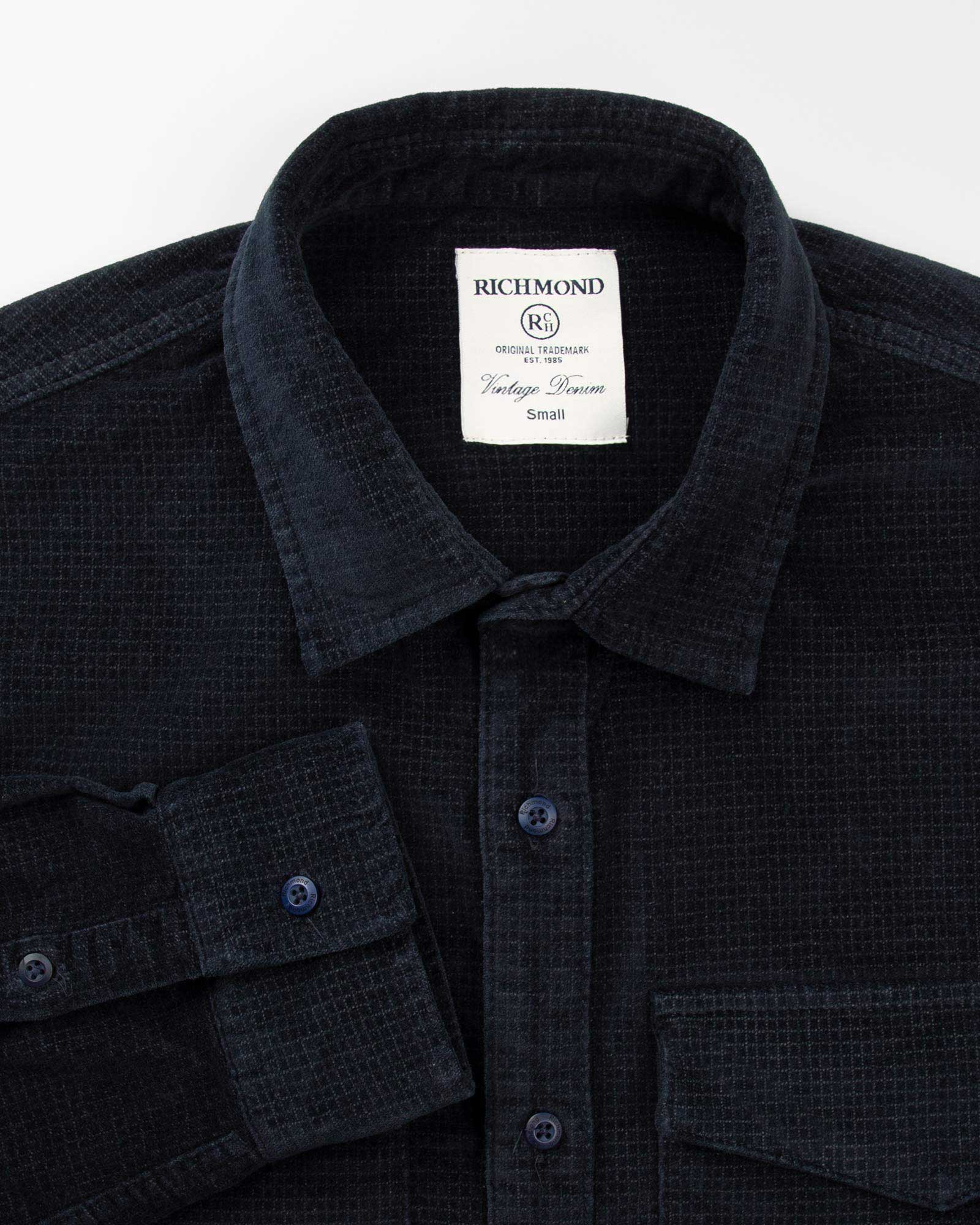 پیراهن مخمل مردانه 143-165-159 - سرمه‌ای تیره