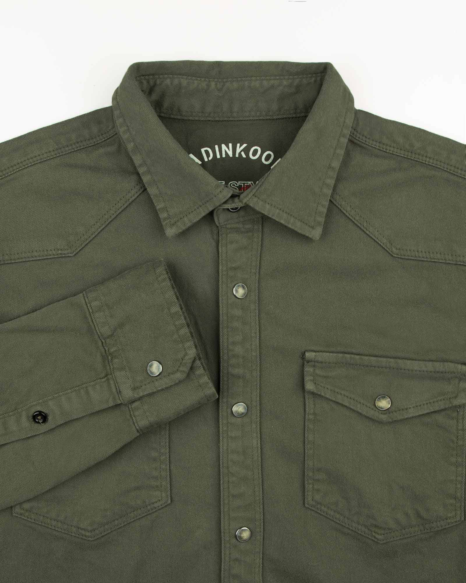 پیراهن کتان مردانه 0244 - زیتونى