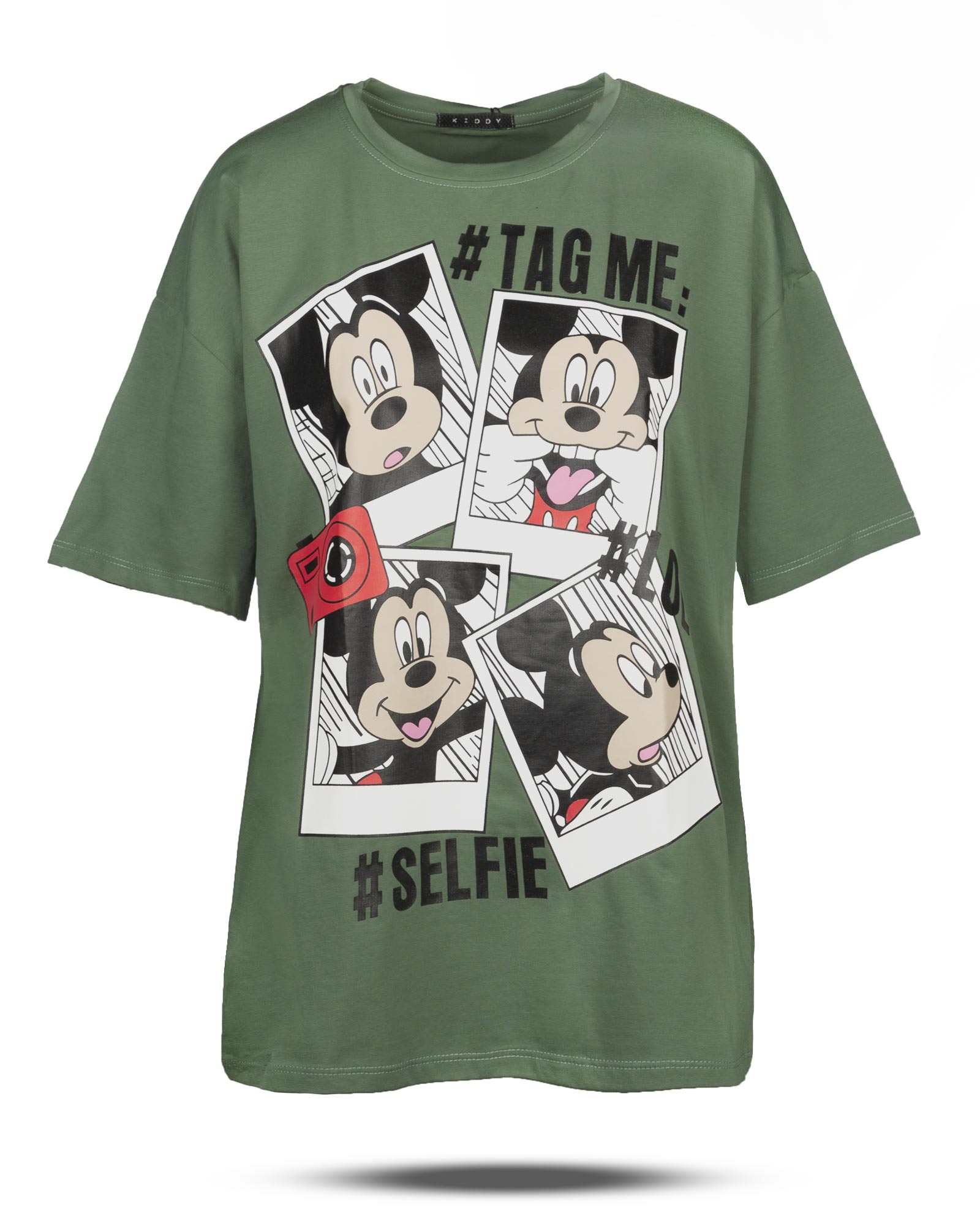 تیشرت طرح دار زنانه 1182 - سبز خزه‌اى