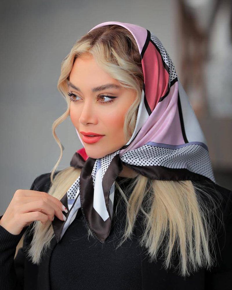 مینی اسکارف زنانه 7363 - صورتی