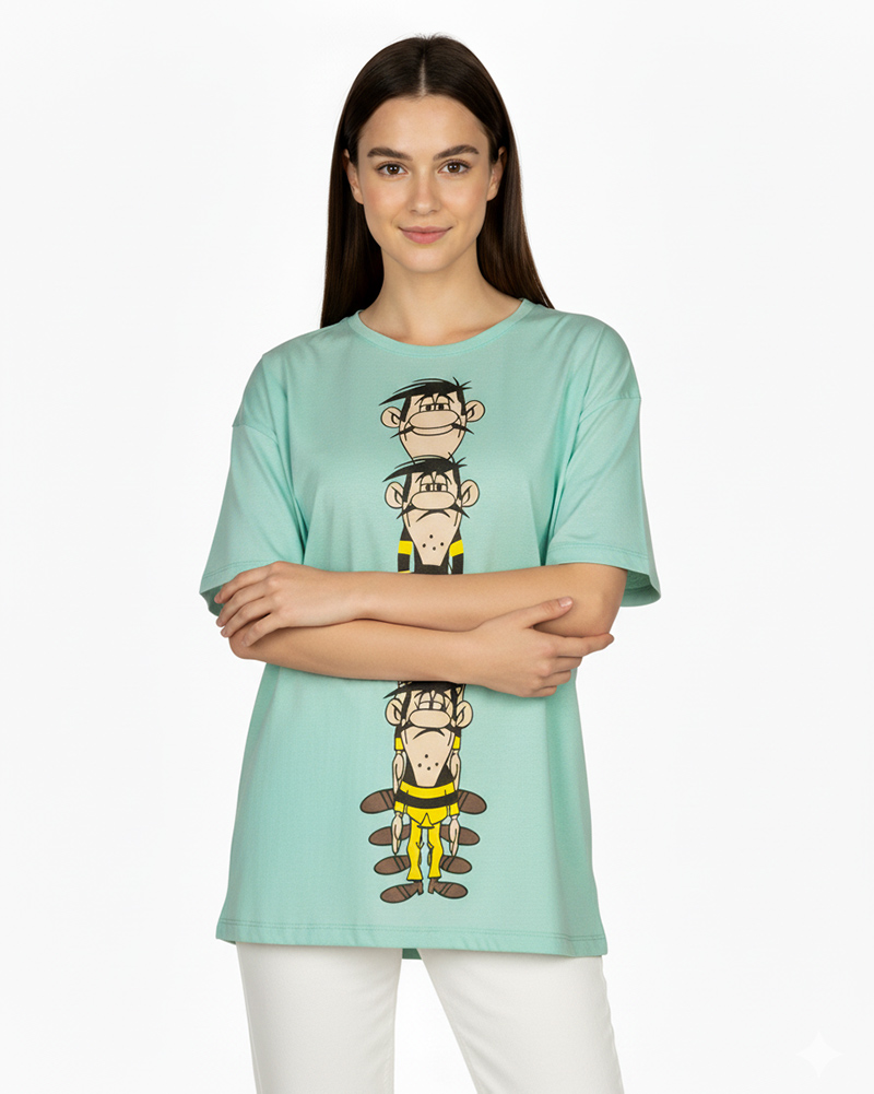 تیشرت اسپرت دخترانه 1364-T3 - سبز دریایی