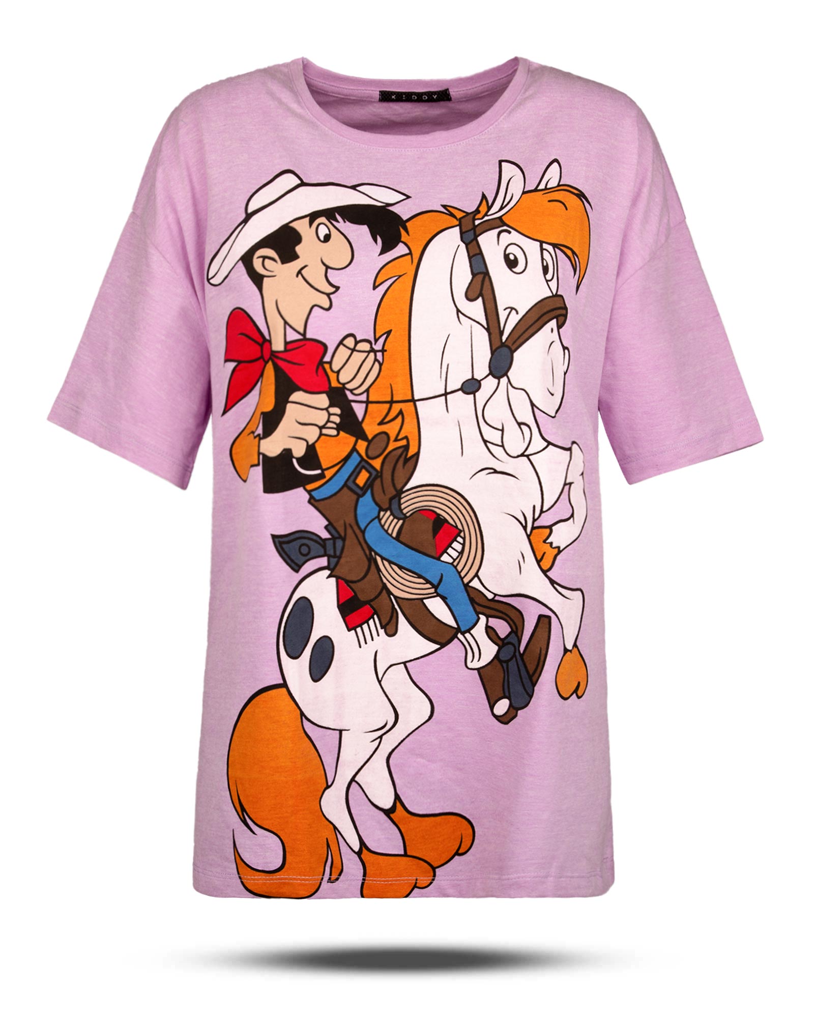 تیشرت طرح دار دخترانه 1364-T2 - یاسی