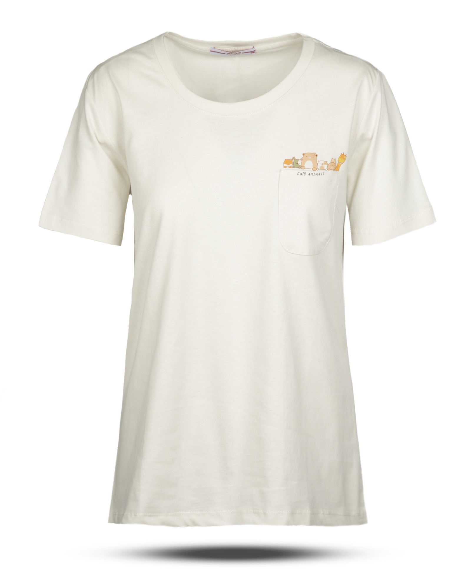 تیشرت نخی زنانه  0327 - سفید