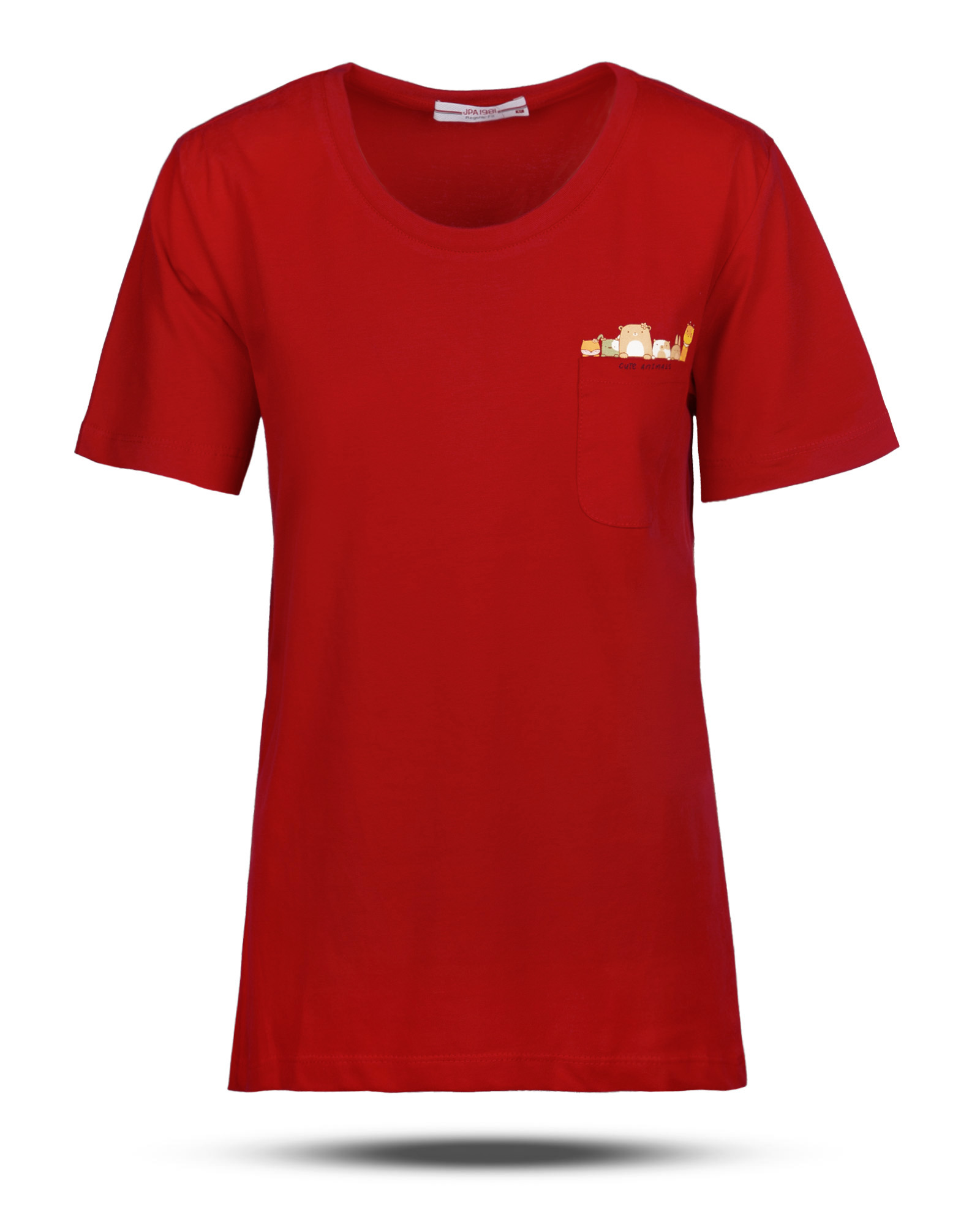 تیشرت نخی زنانه  0327 - قرمز