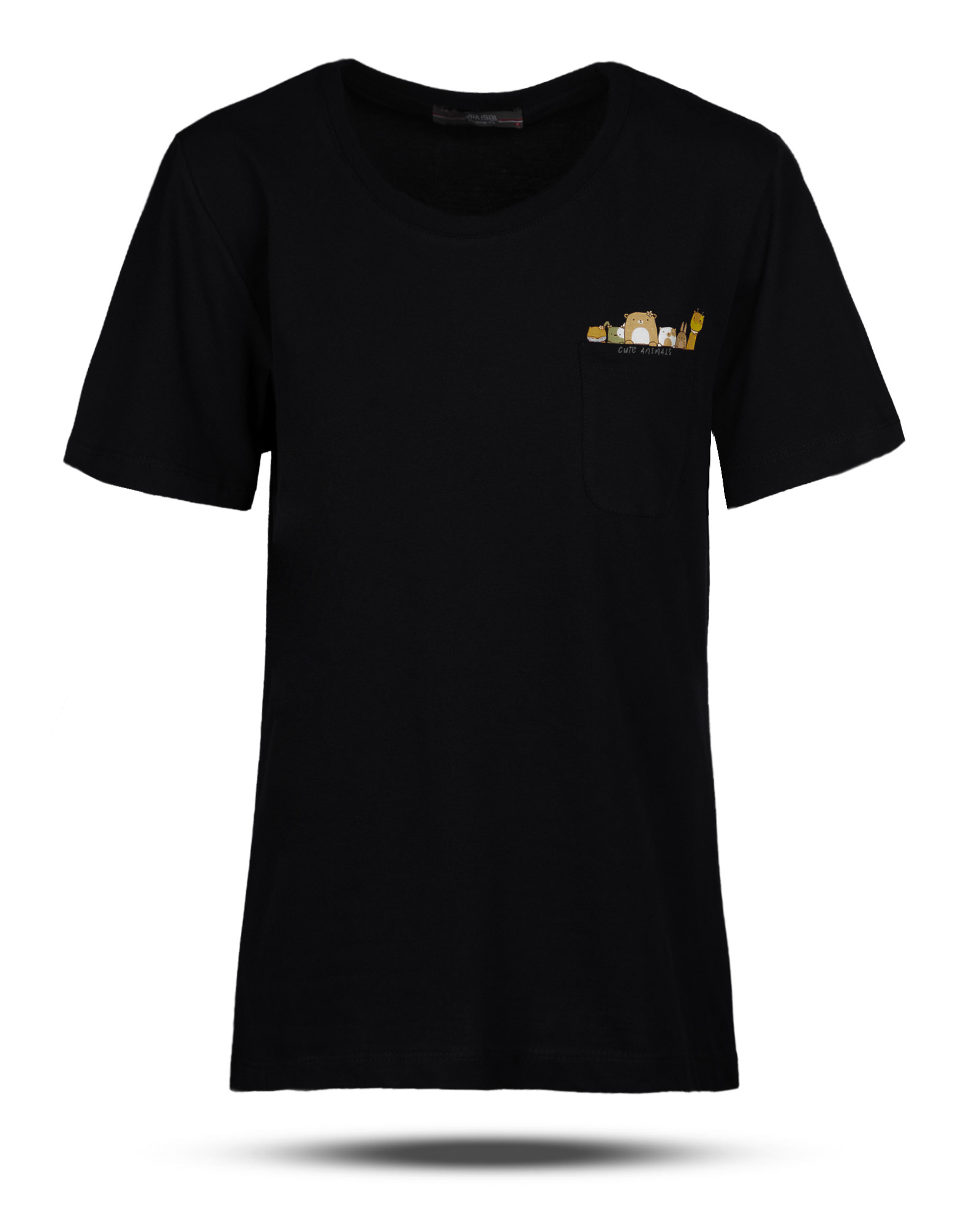 تیشرت نخی زنانه  0327 - مشکی