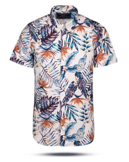 پیراهن هاوایی مردانه VK9927- آبی (1)