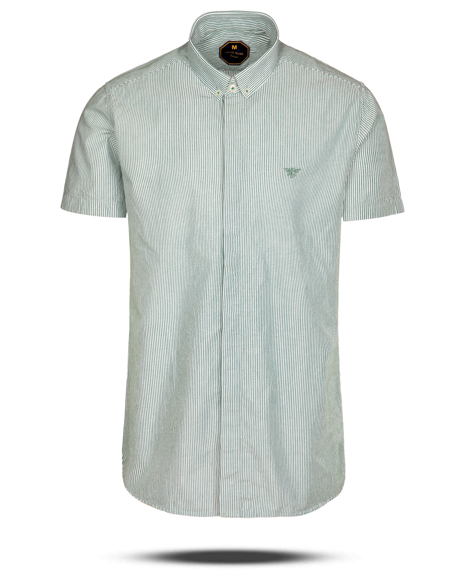 پیراهن مردانه راه راه 4047 kanirush -سبز دریایی-فروشگاه سارابارا-sarabara.com