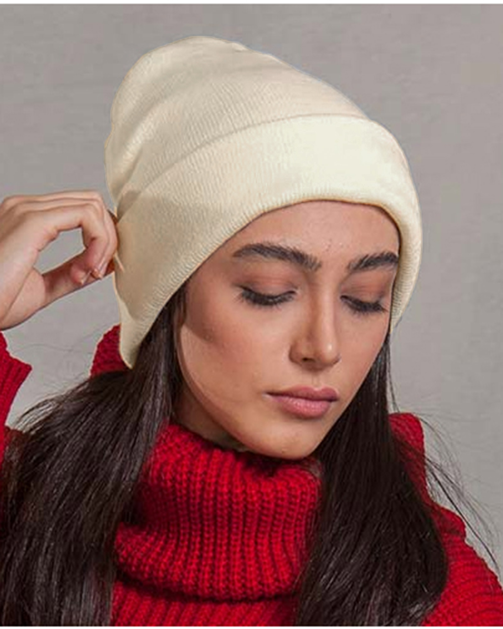 کلاه بافت zk55 - کرمى