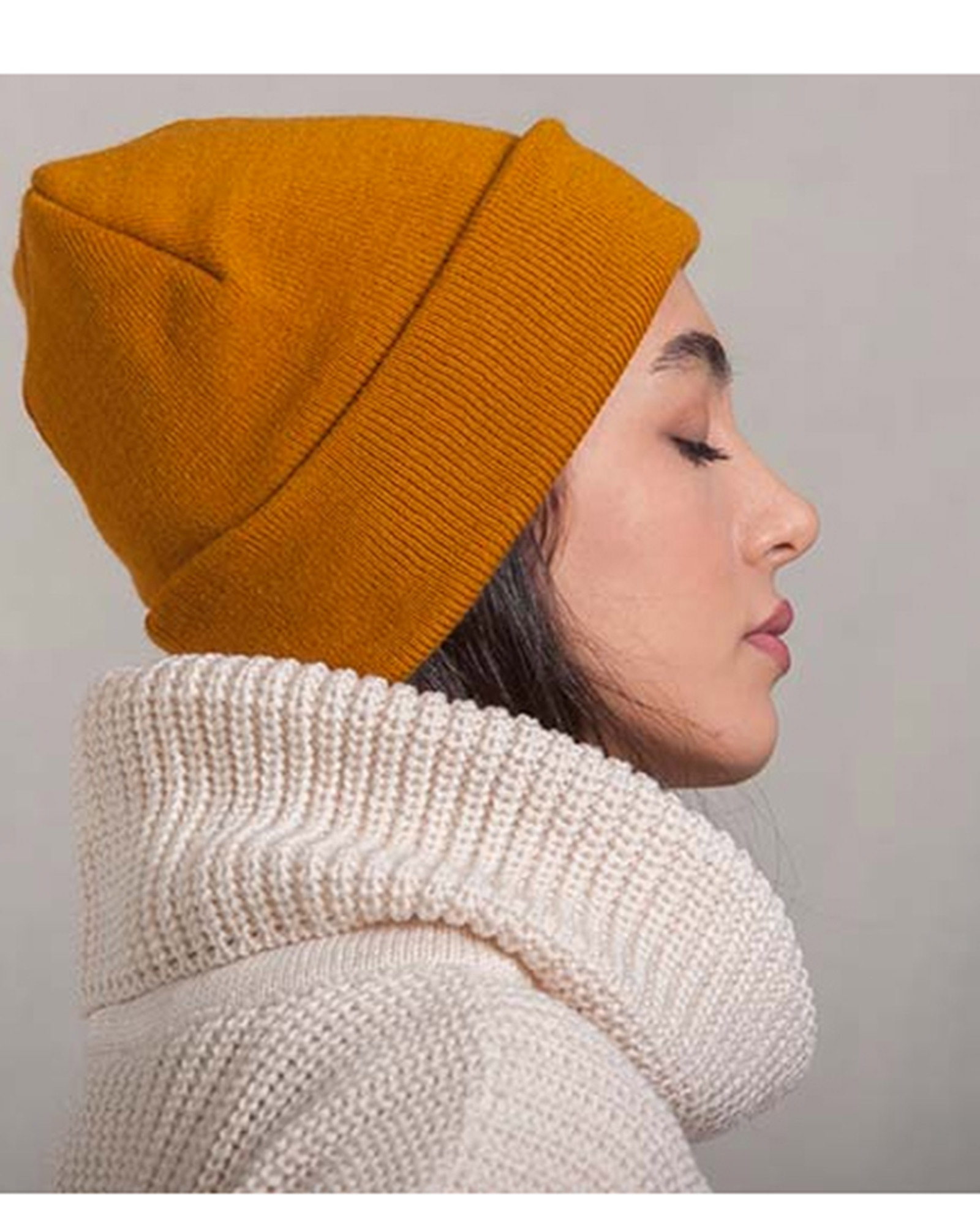 کلاه بافت zk55 - خردلی