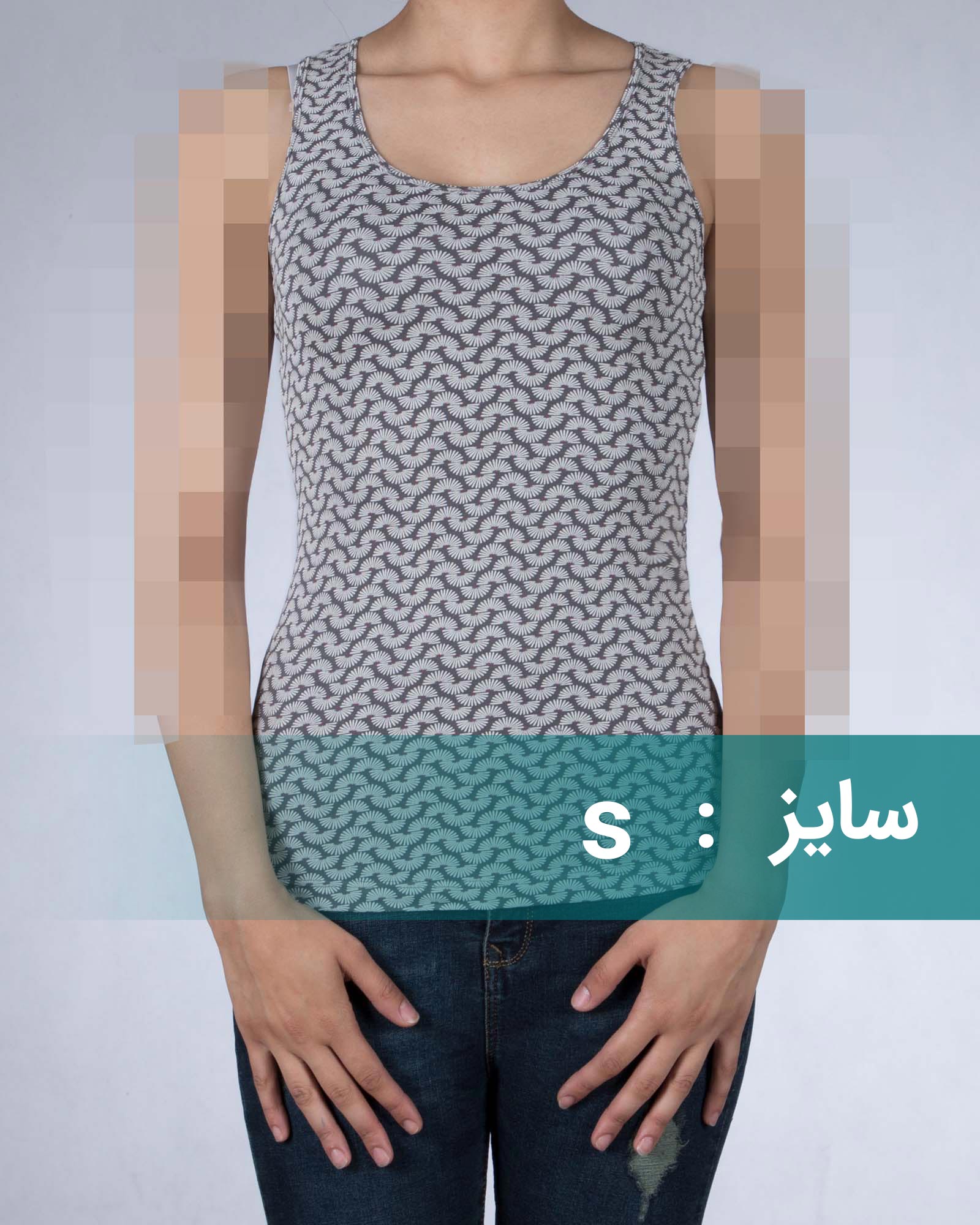 تاپ طرح دار زنانه طوسی